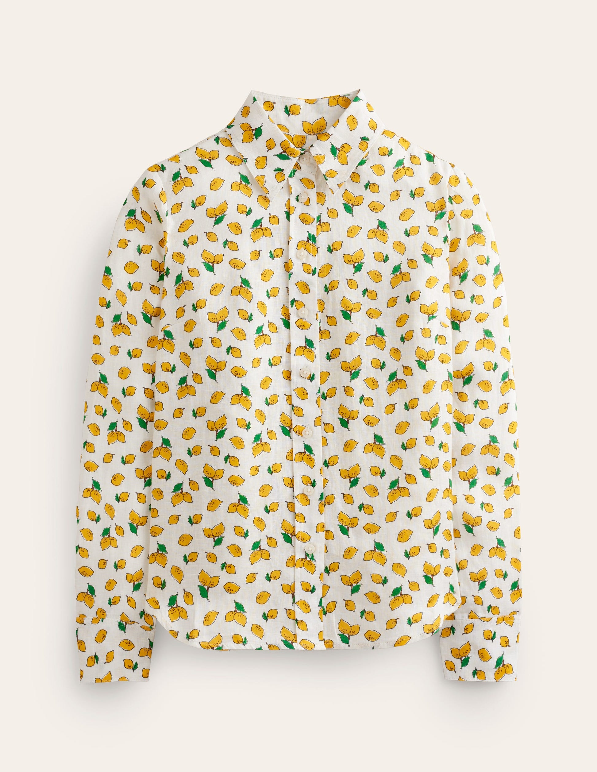 Sienna Linen Shirt-Ivory, Amalfi Lemons-5