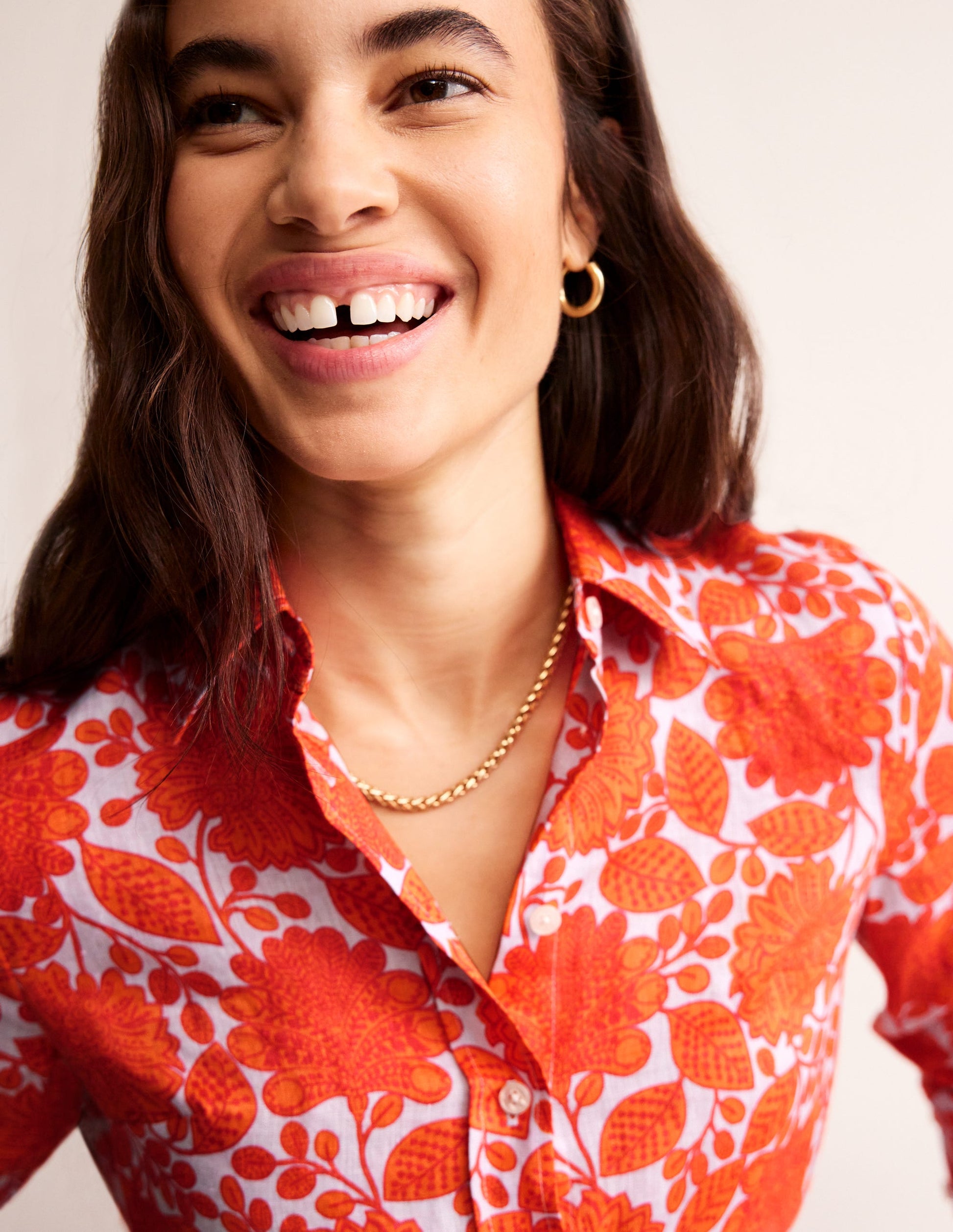 Sienna Linen Shirt-Firecracker, Gardenia Swirl-1