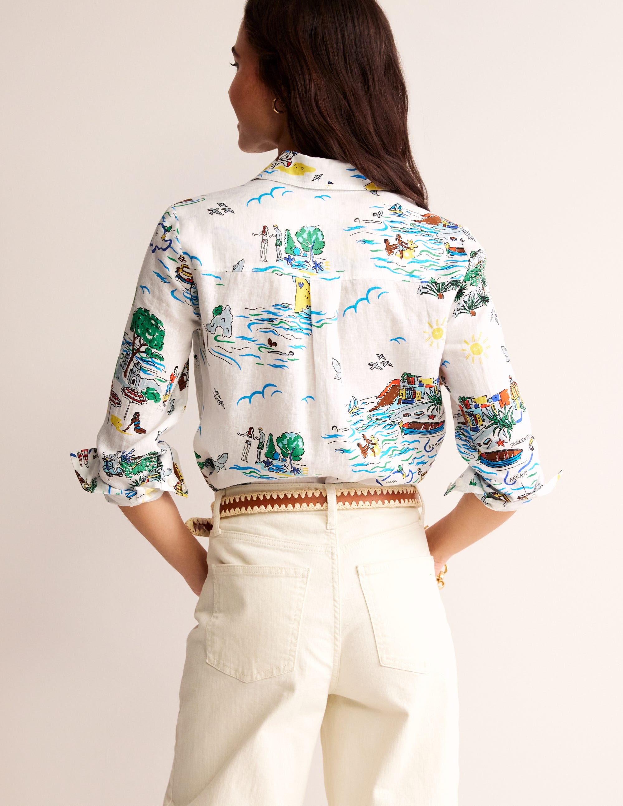 Sienna Linen Shirt-Ivory, Amalfi - Image 3