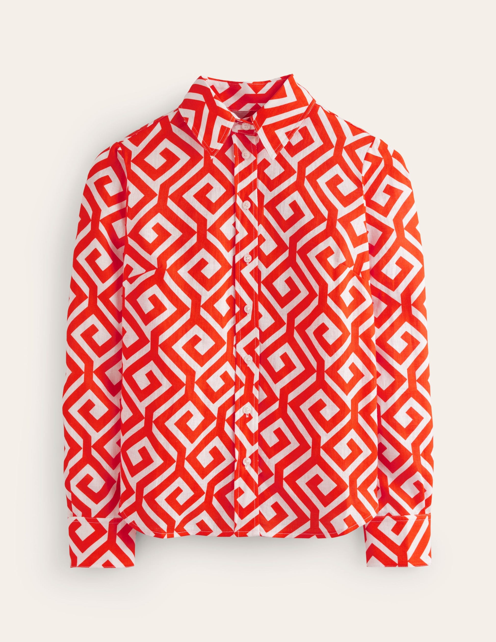 Sienna Linen Shirt-Flame Scarlett, Maze-6