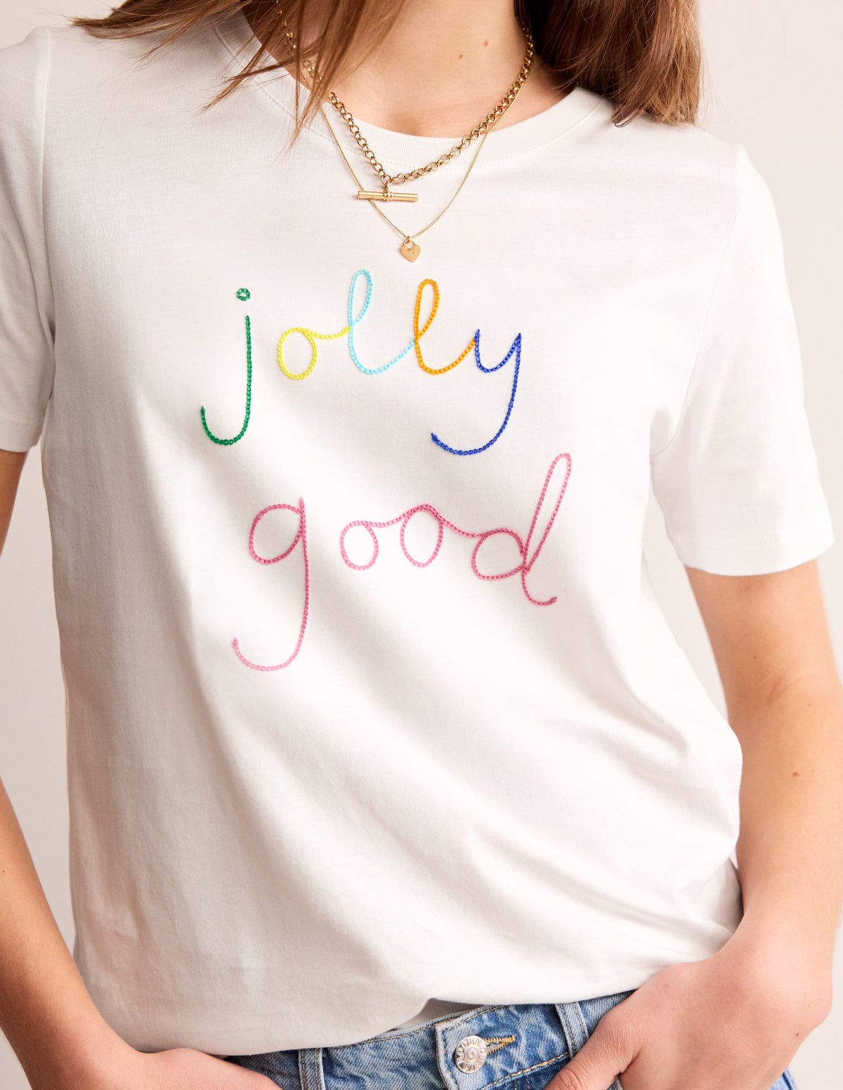 Rosa Embroidered T-Shirt-Jolly Good - Image 2