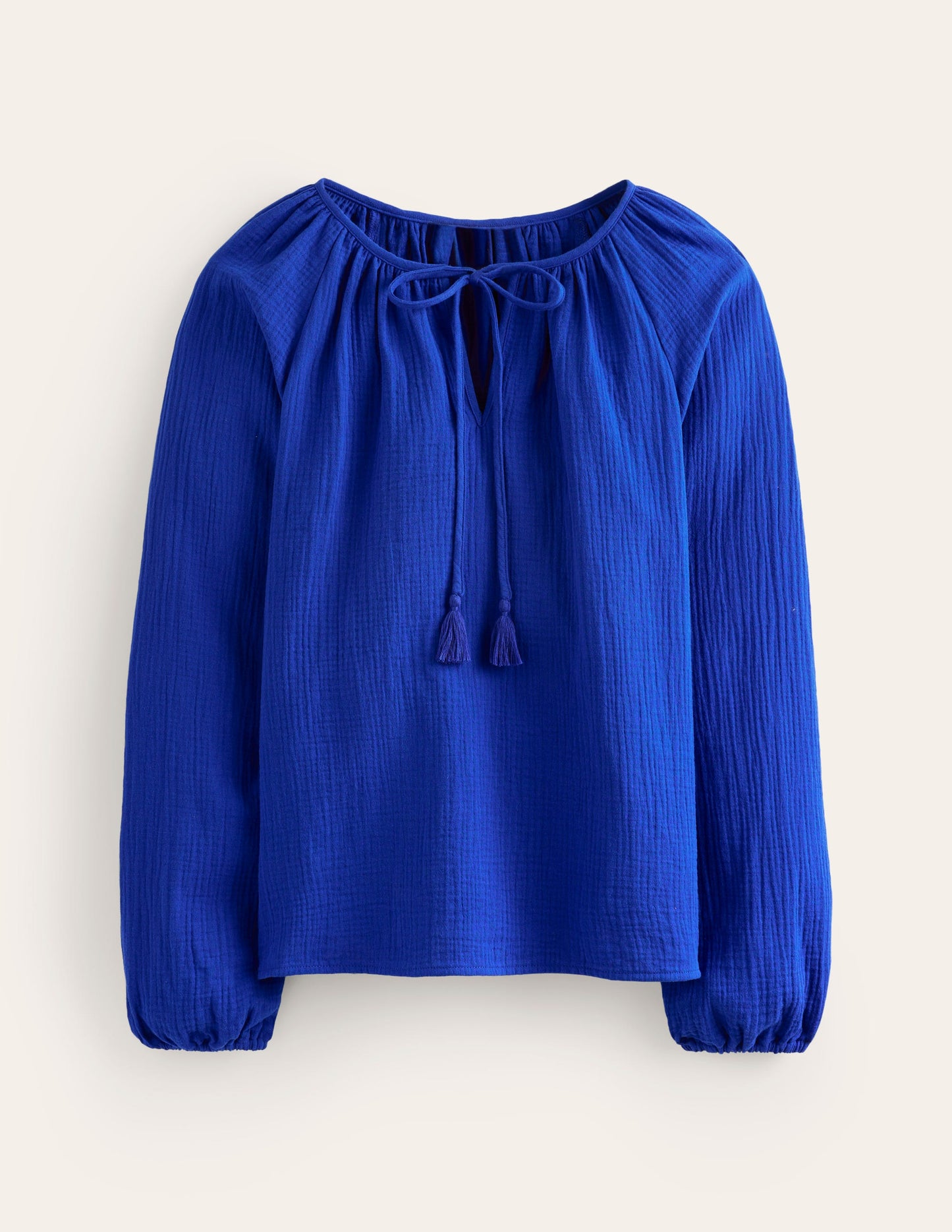 Doublecloth Blouson Sleeve Top-Surf the Web