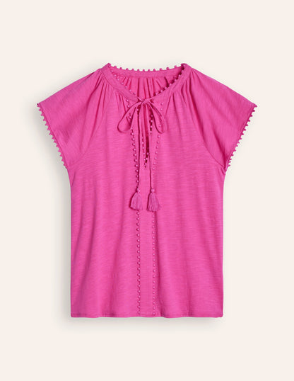 Millie Trim Detail Top-Rose Violet