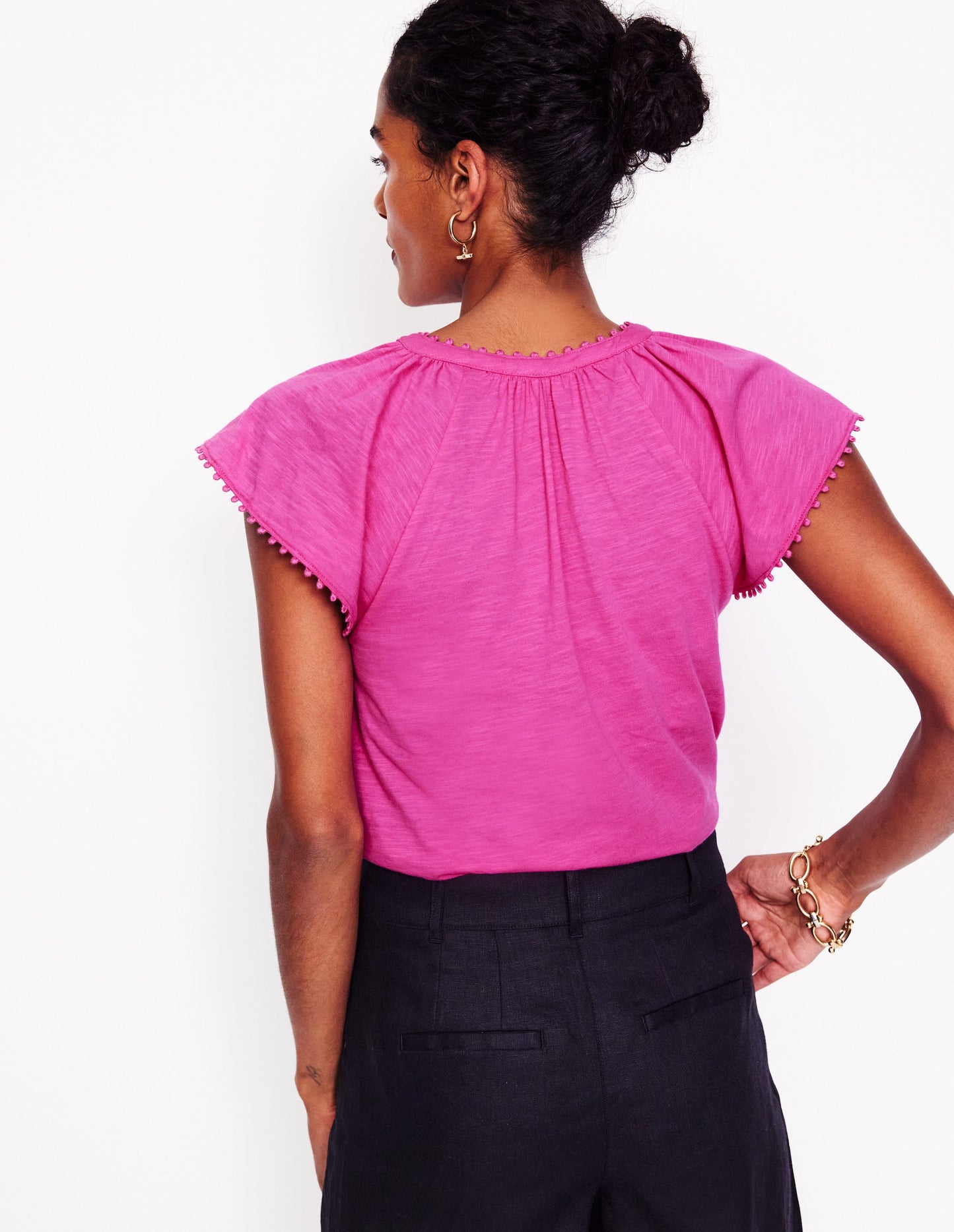 Millie Trim Detail Top-Rose Violet