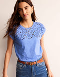 Sasha Broderie T-Shirt-Ebb and Flow