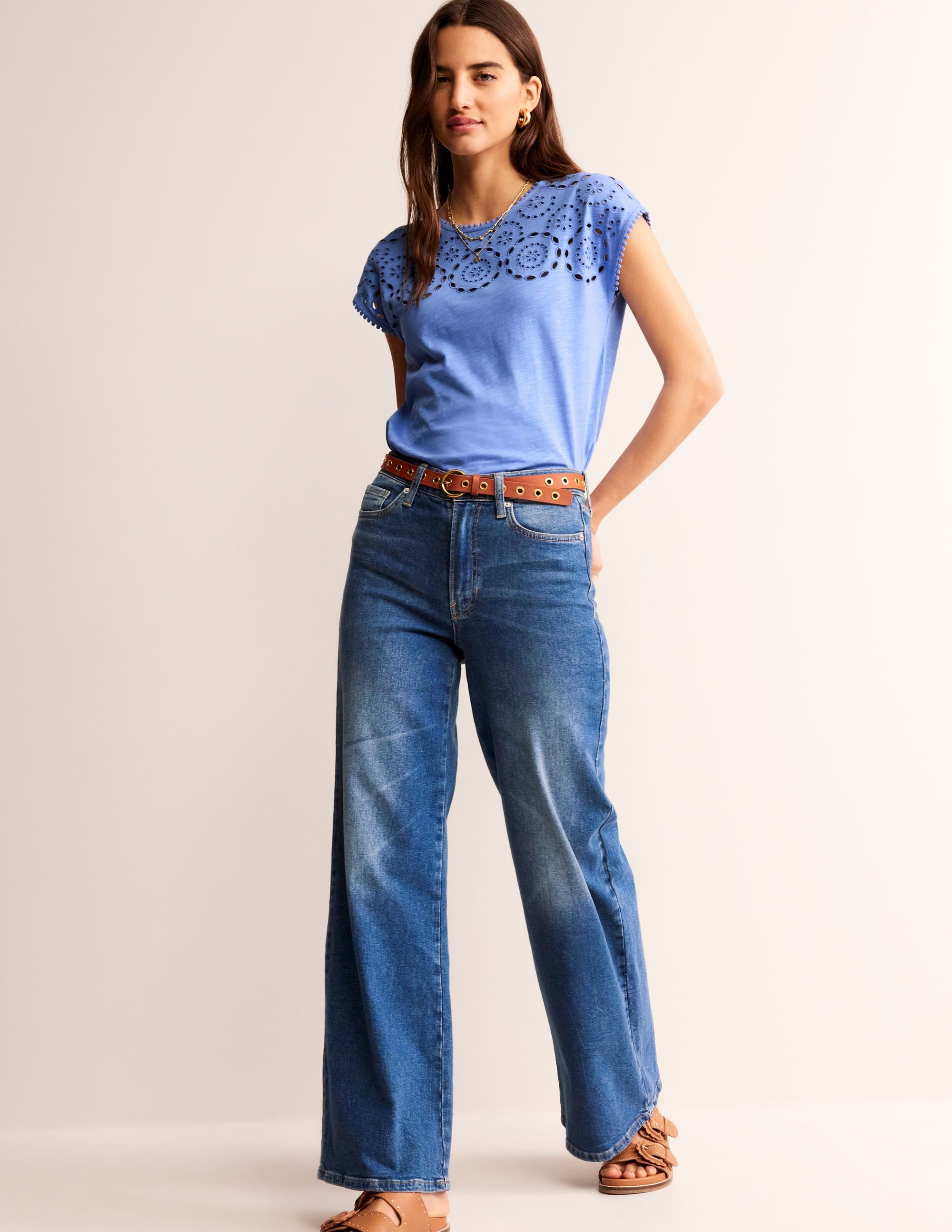 Sasha Broderie T-Shirt-Ebb and Flow - Image 4