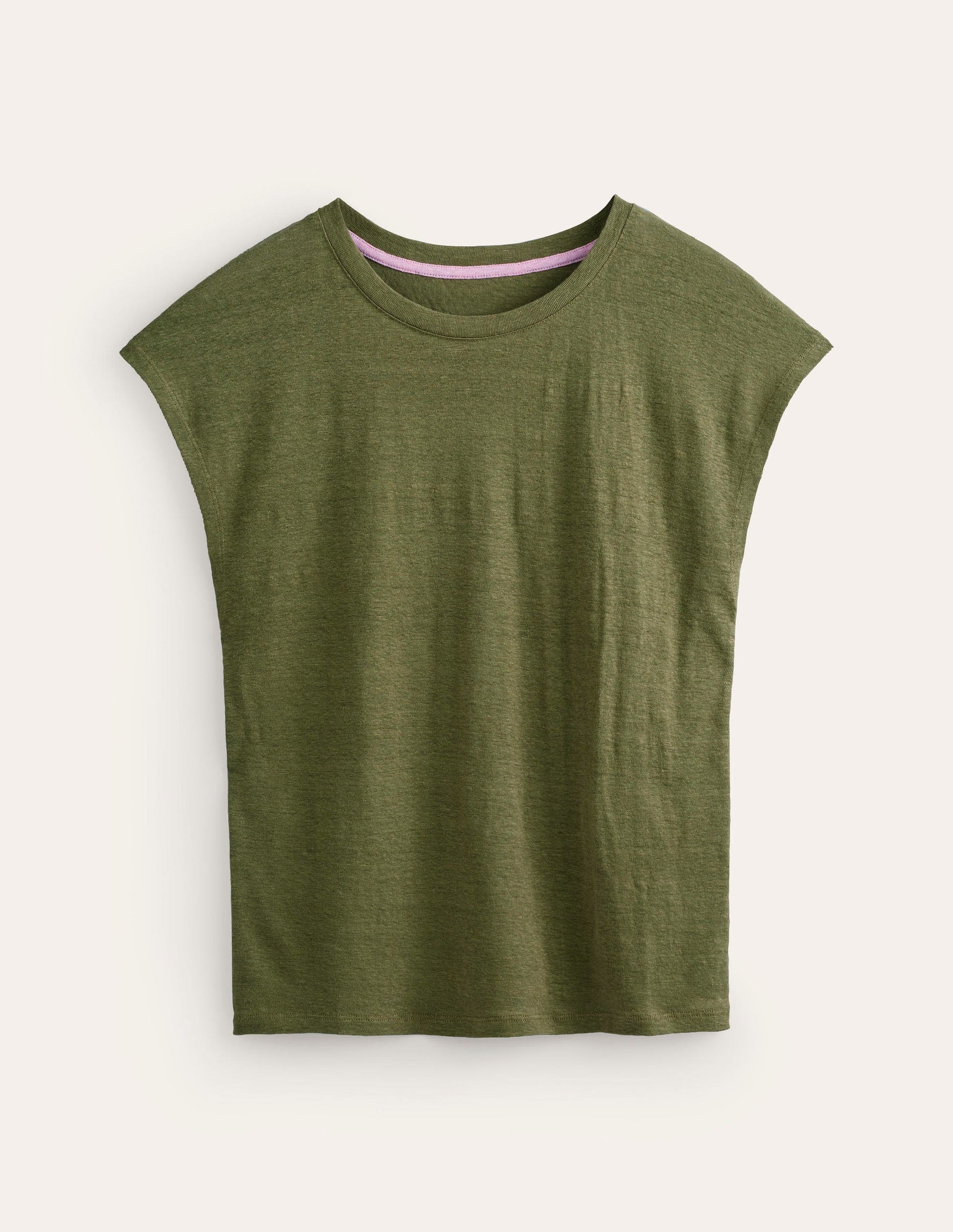 Louisa Crew Neck Linen T-shirt-Mayfly-5