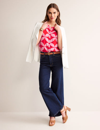 Alicia Button Down Top-Flame Scarlet, Diamond Terrace-4