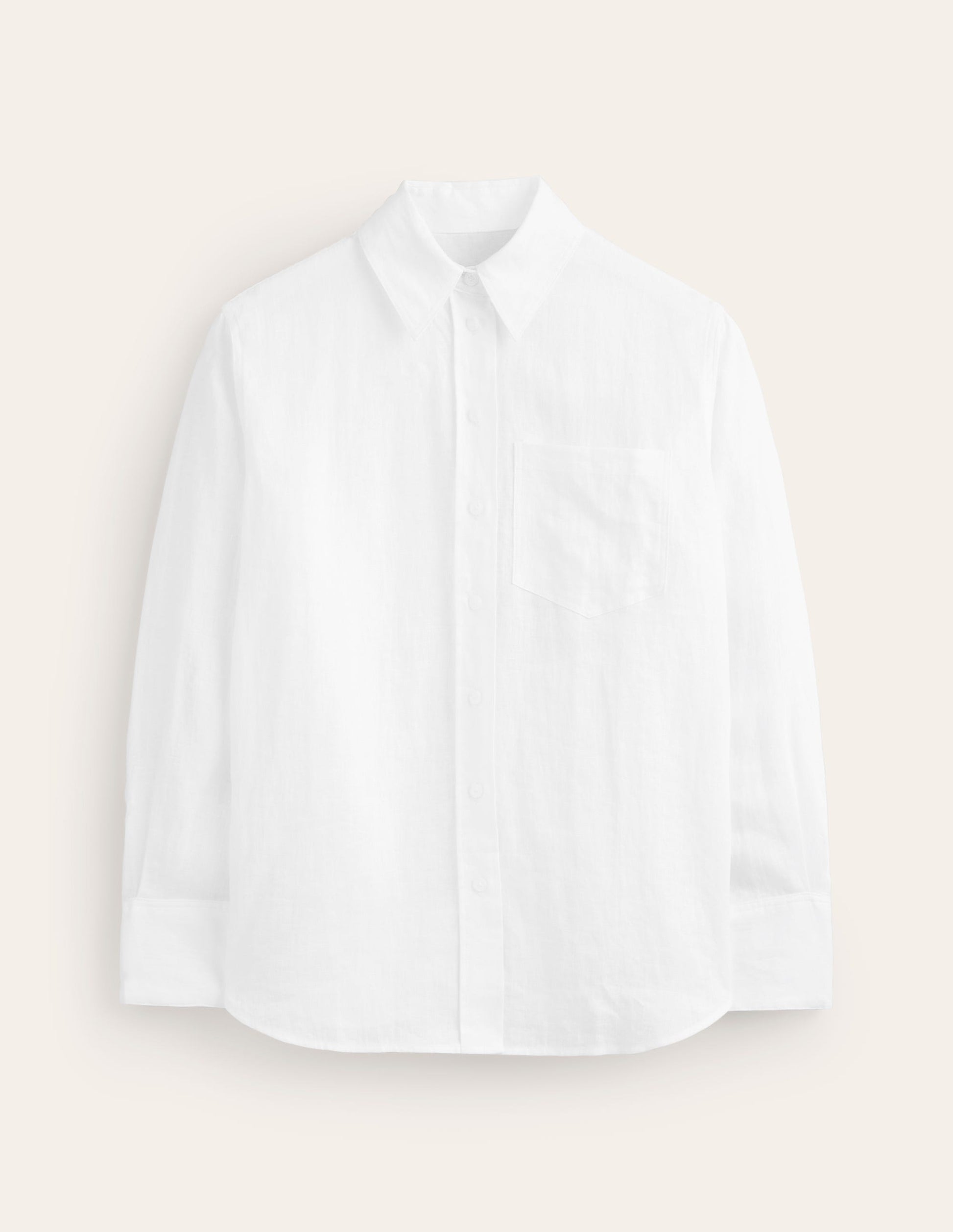 Connie Relaxed Linen Shirt-White-5