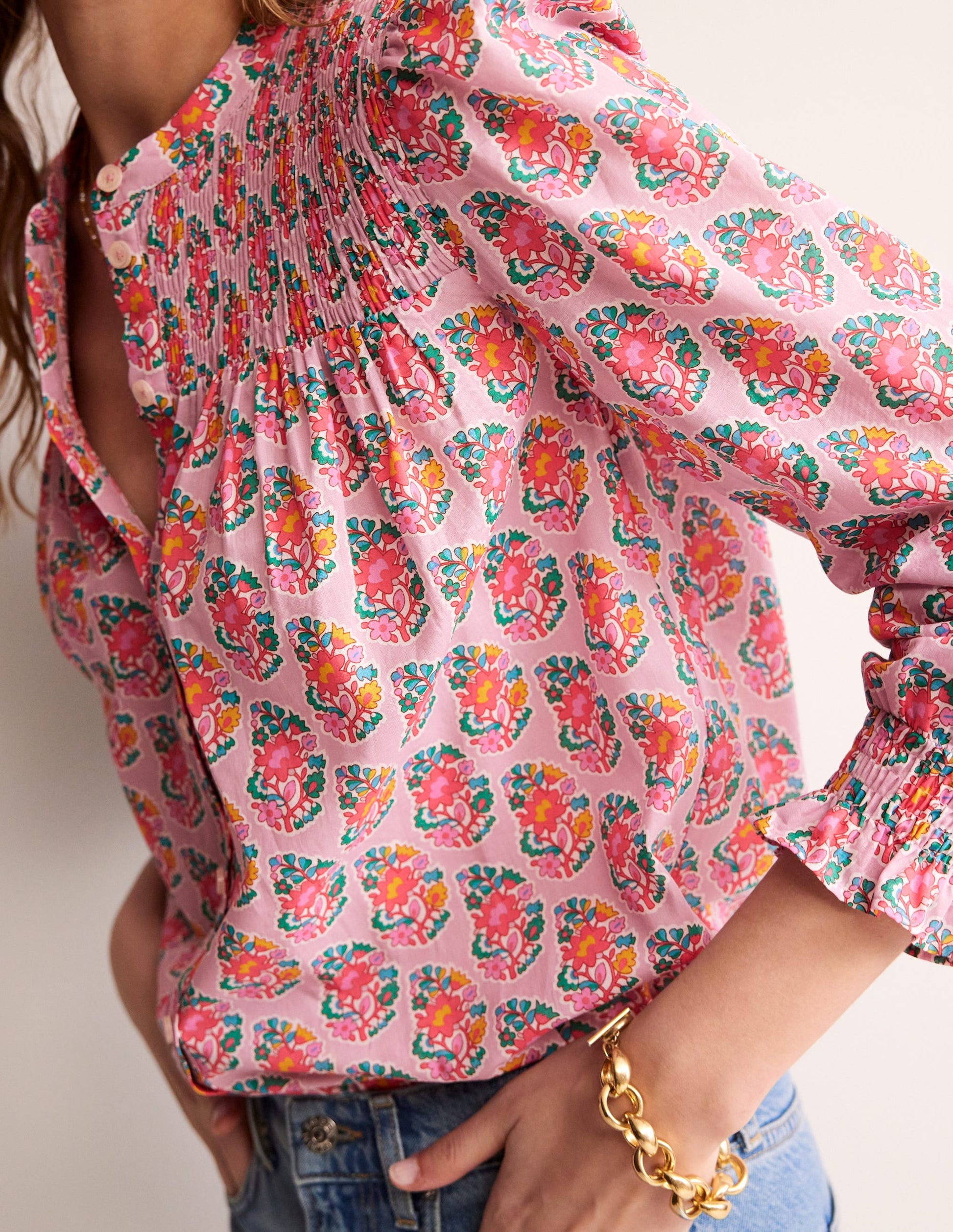 Helena Cotton Blouse-Fragrent Lily, Paisley-2