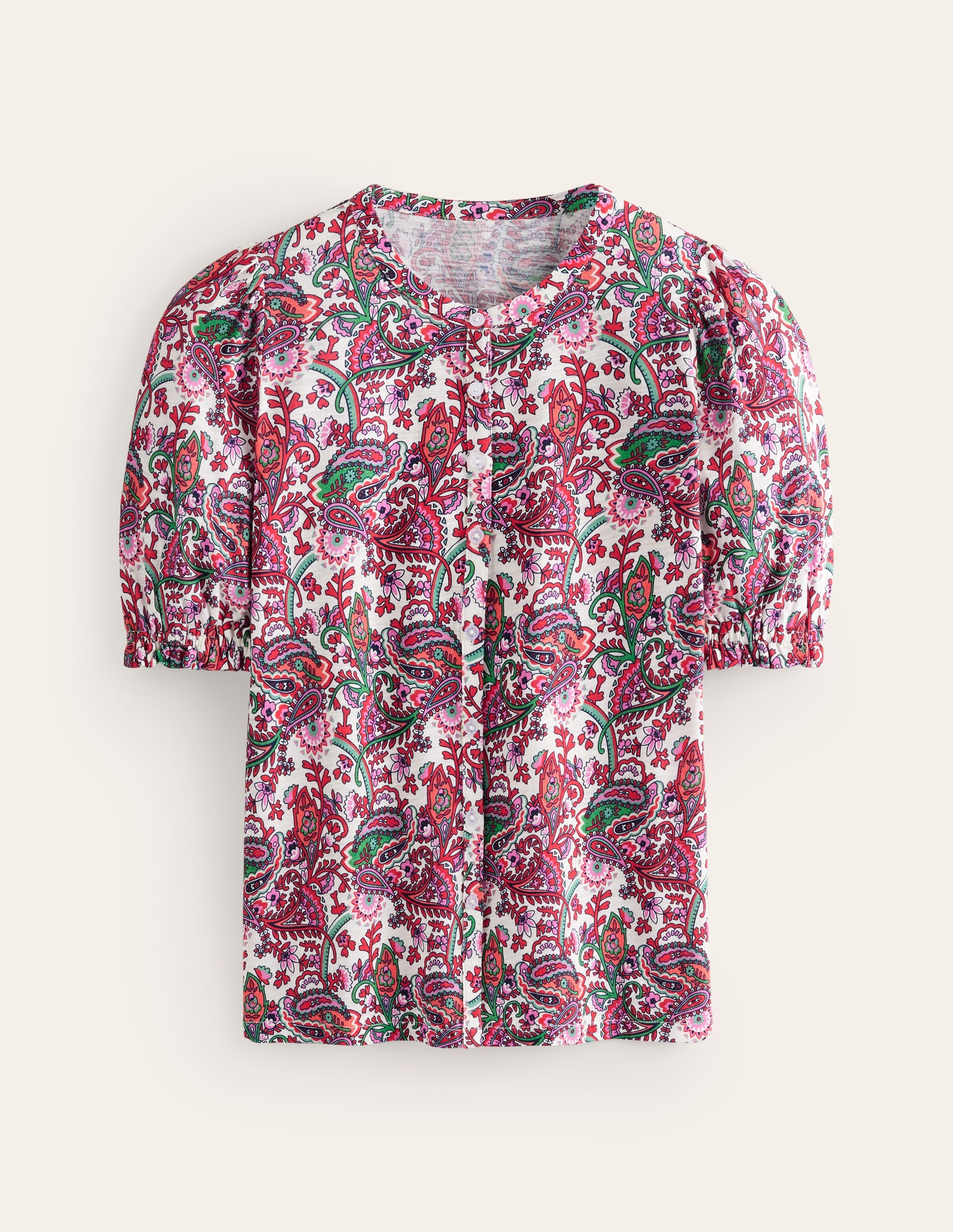 Dolly Puff Sleeve Jersey Shirt-Multi, Fantastical - Image 5