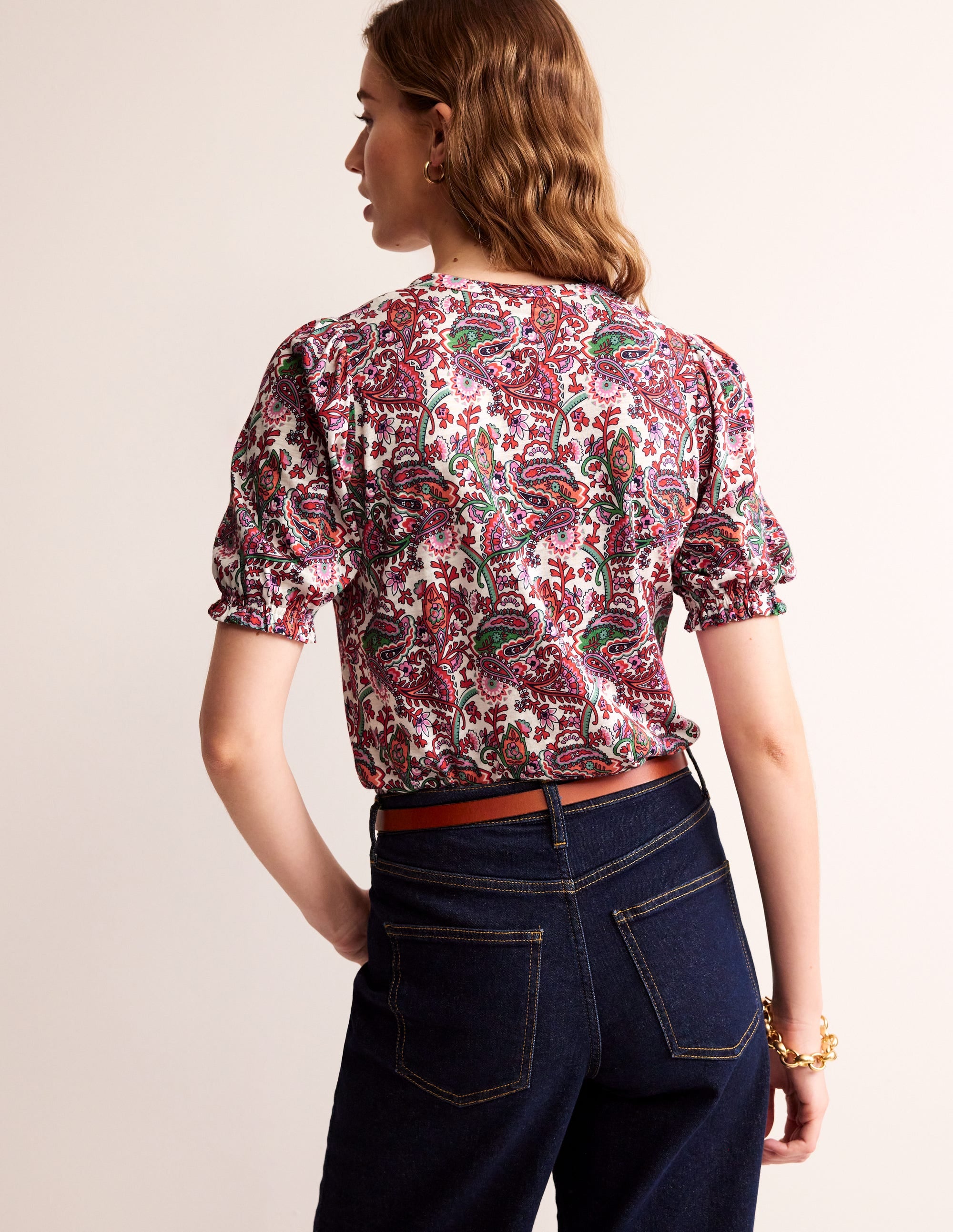 Dolly Puff Sleeve Jersey Shirt-Multi, Fantastical - Image 3