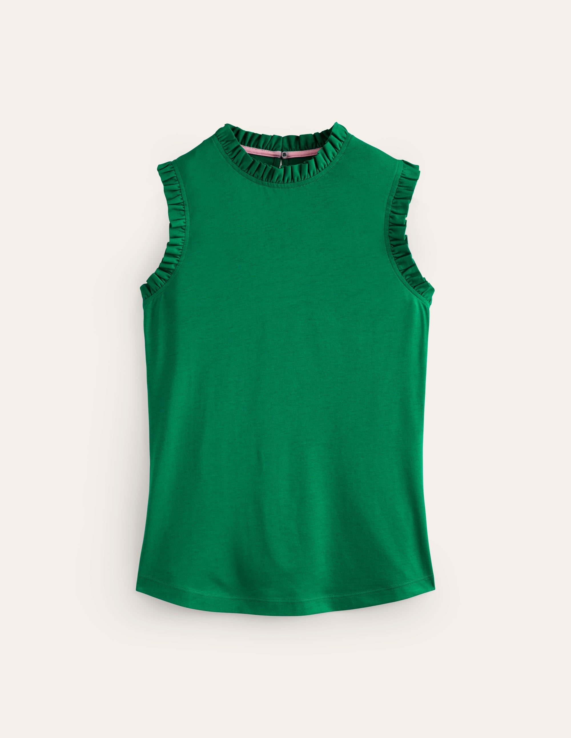 Supersoft Frill Detail Vest-Pepper Green - Image 5