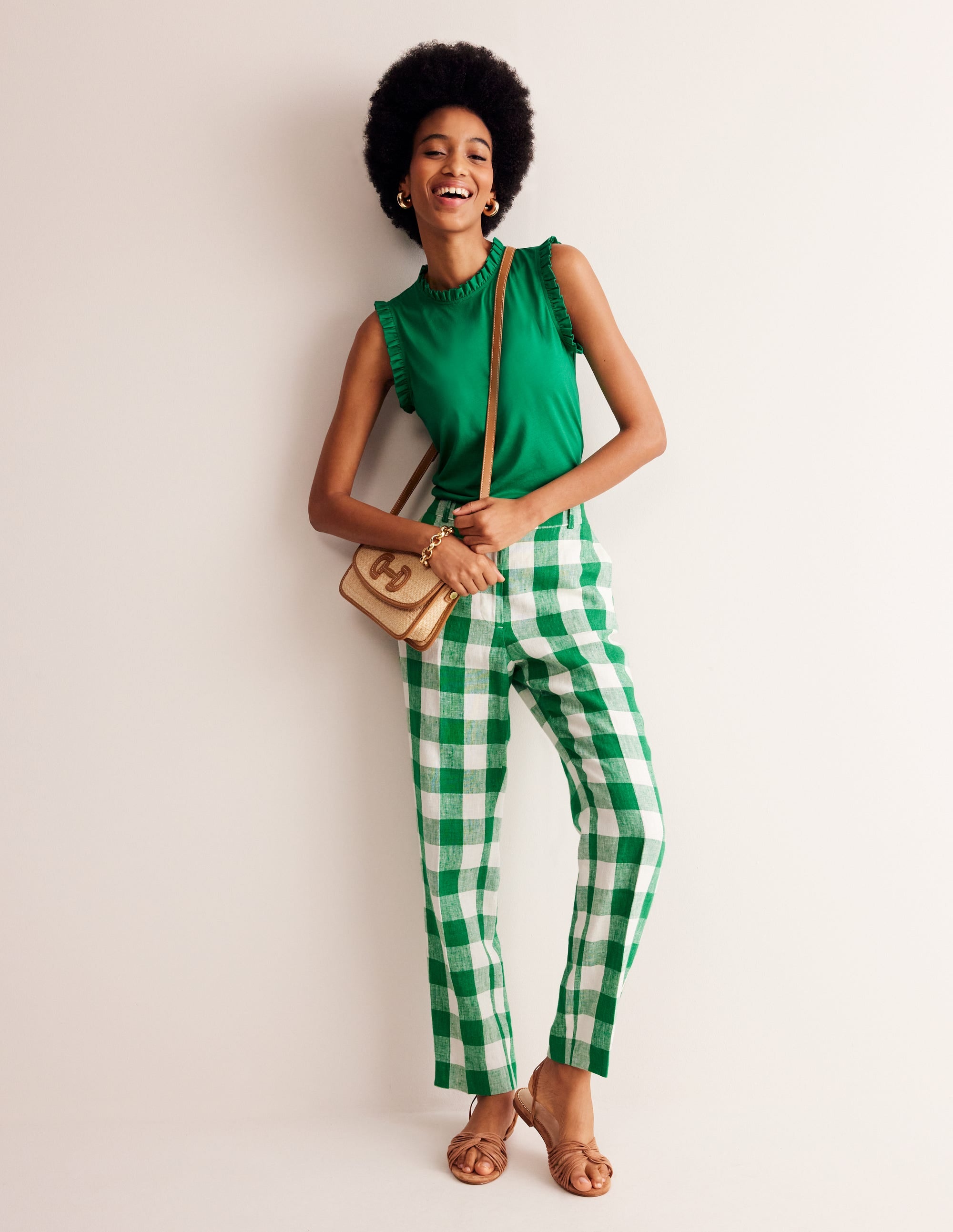 Supersoft Frill Detail Vest-Pepper Green - Image 4