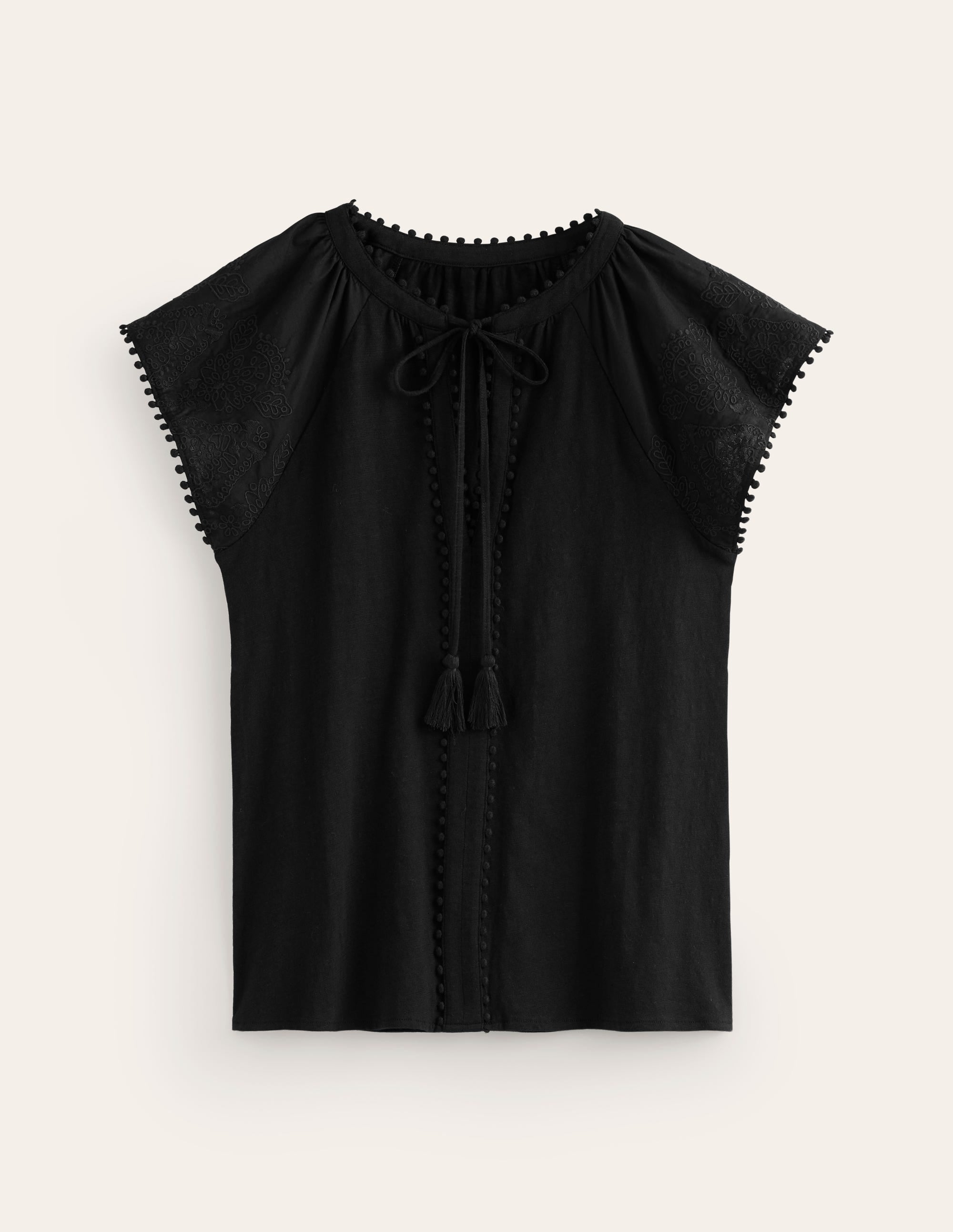 Millie Woven Mix Top-Black - Image 5