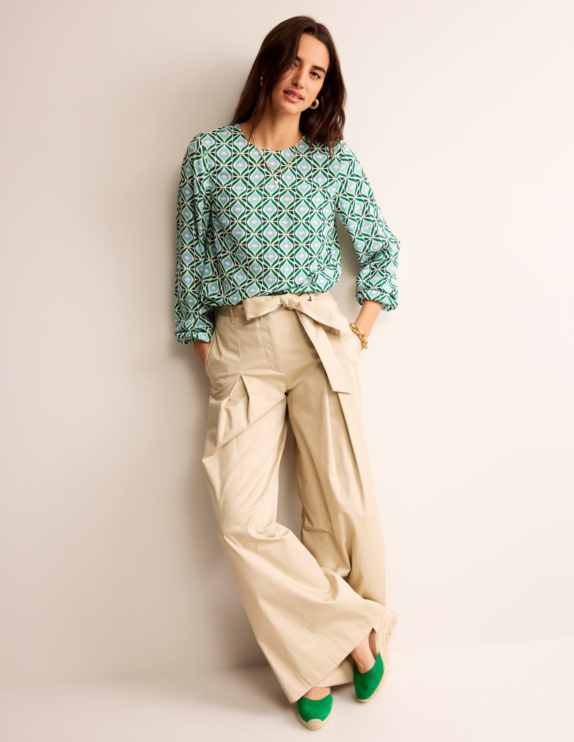 Easy Printed Top-Green Tambourine, Diamond Wave-4