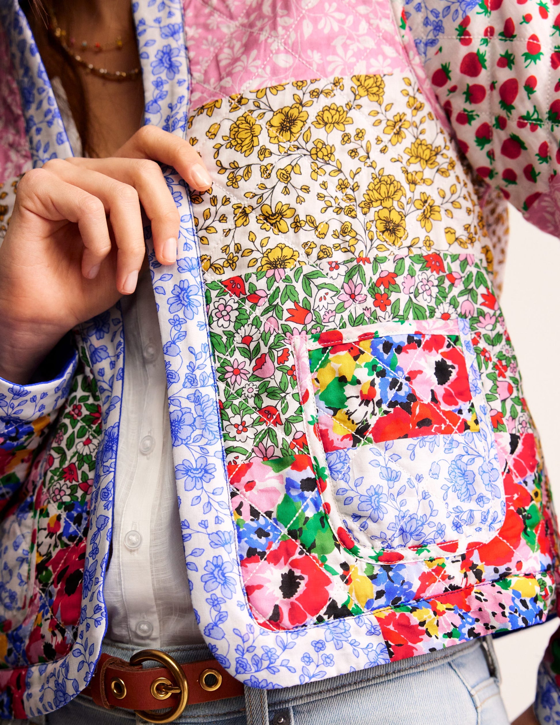 Quilted Reversible Jacket-Multi Floral-3