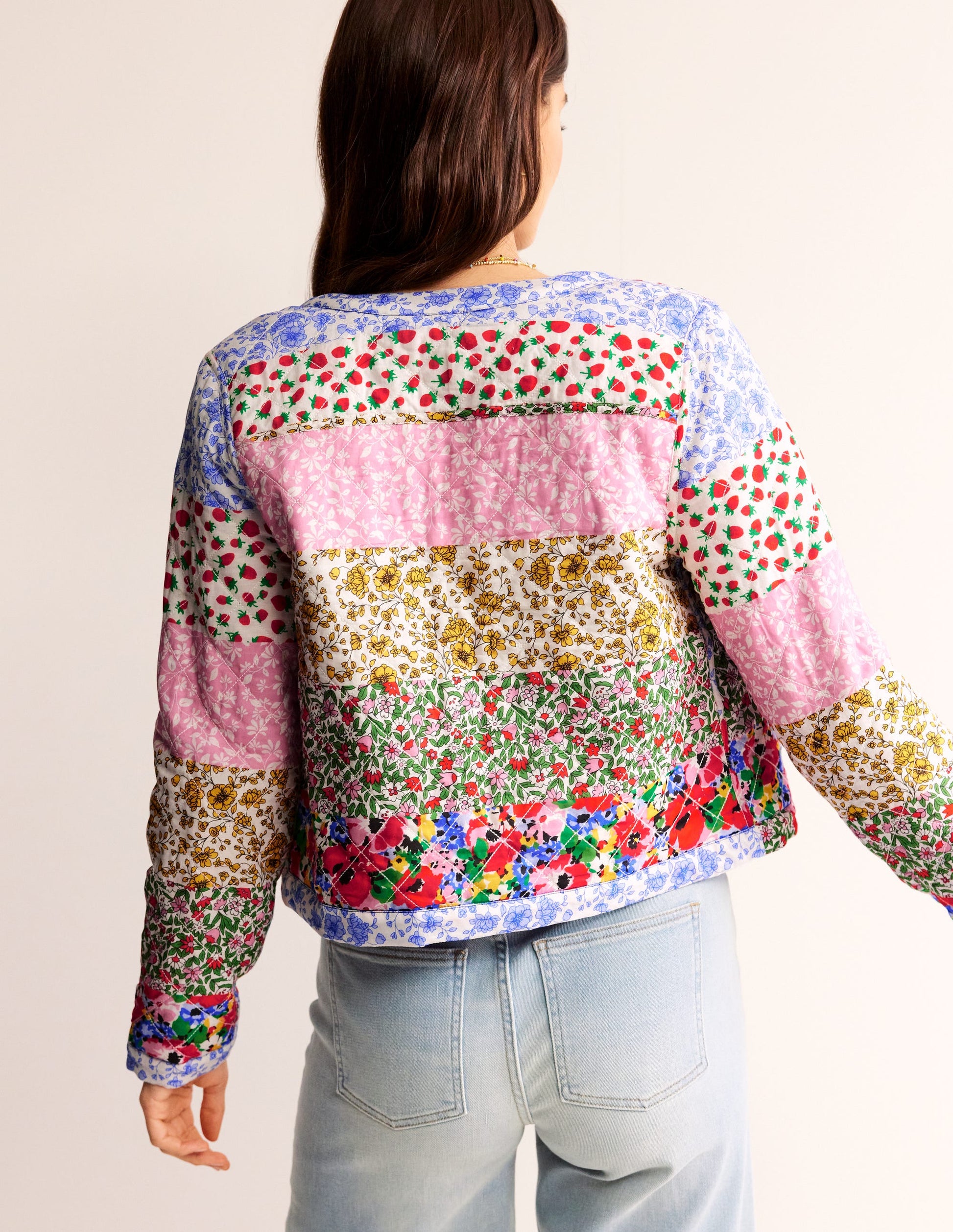 Quilted Reversible Jacket-Multi Floral-4