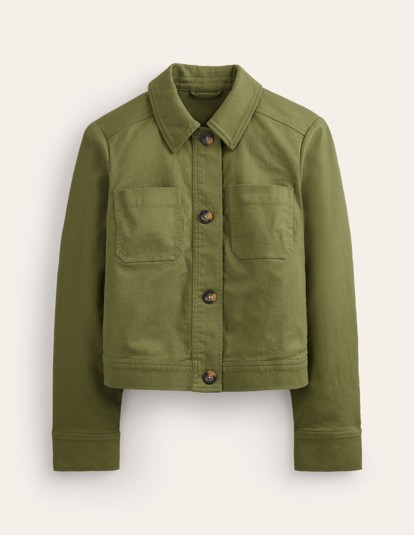 Casual Crop Jacket-Spruce