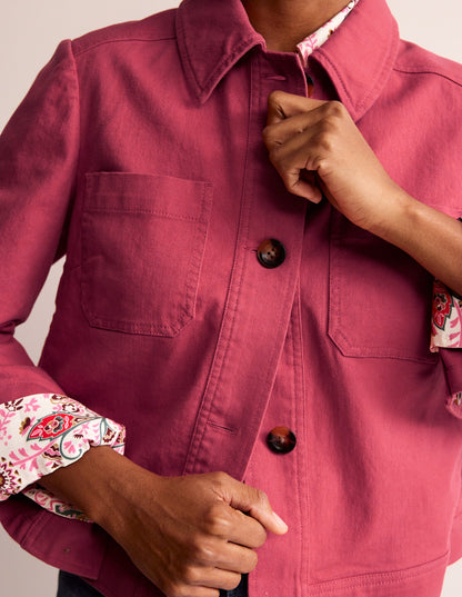 Casual Crop Jacket-Pink-2