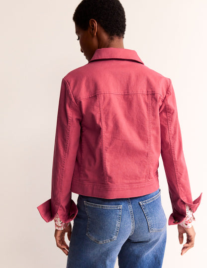 Casual Crop Jacket-Pink-3