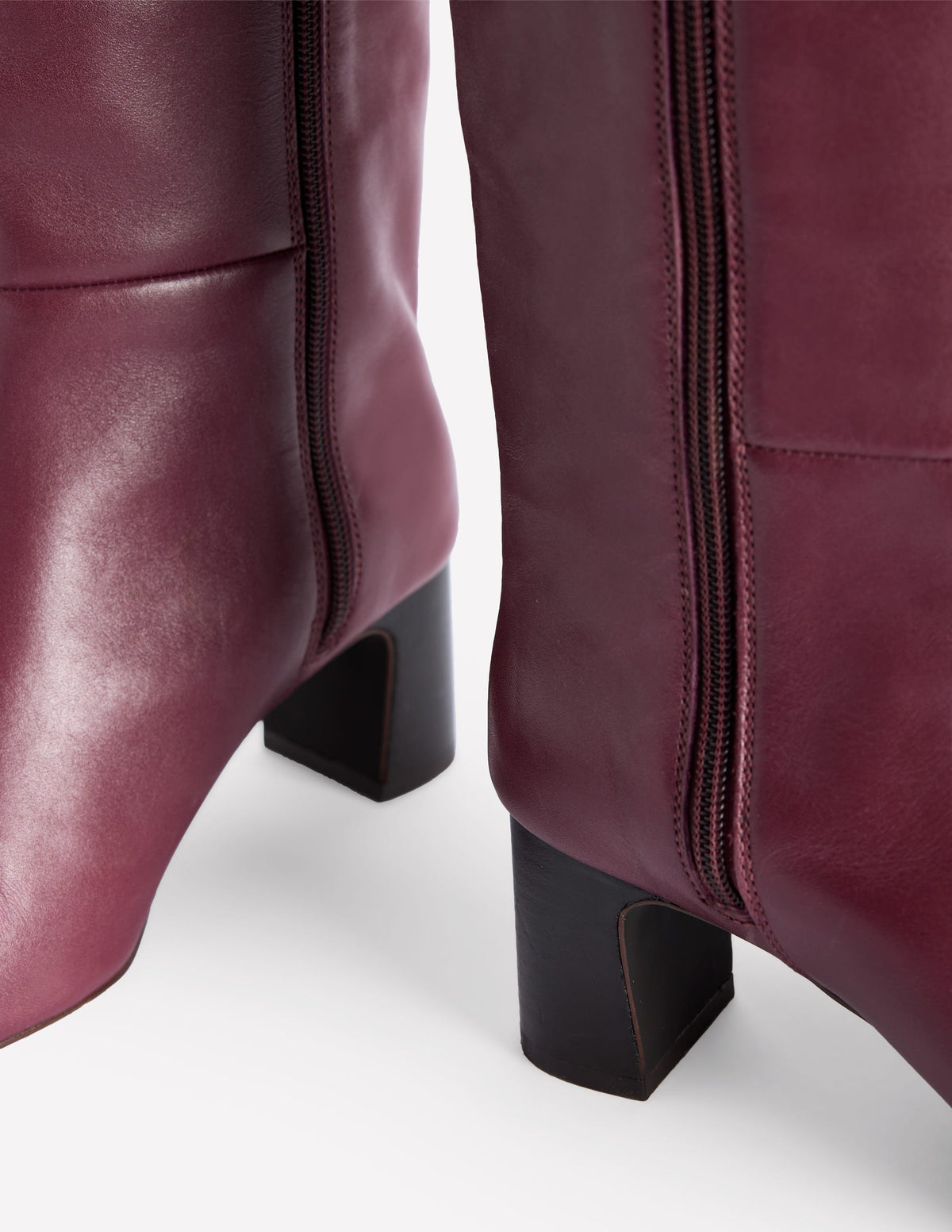 Erica Knee High Leather Boots-Oxblood Leather - Image 4