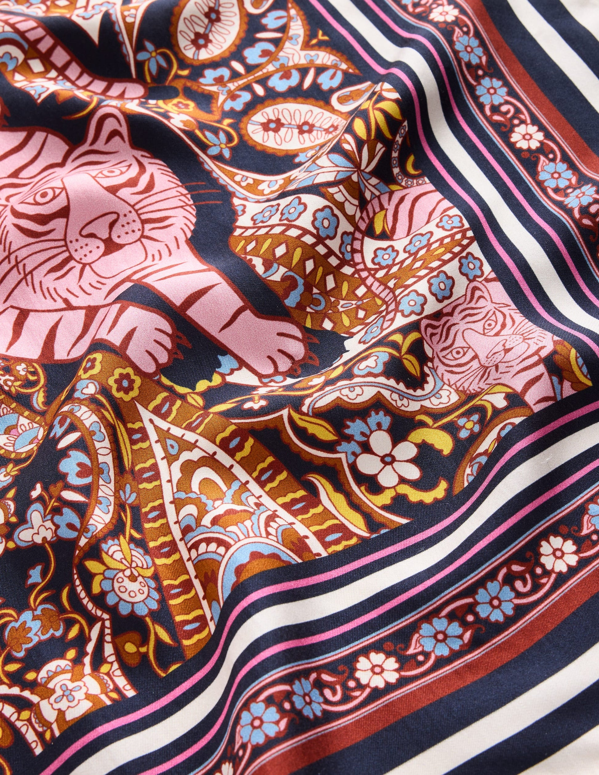 Elisabeth Silk Square Scarf-Multi, Botanical Paisley-3