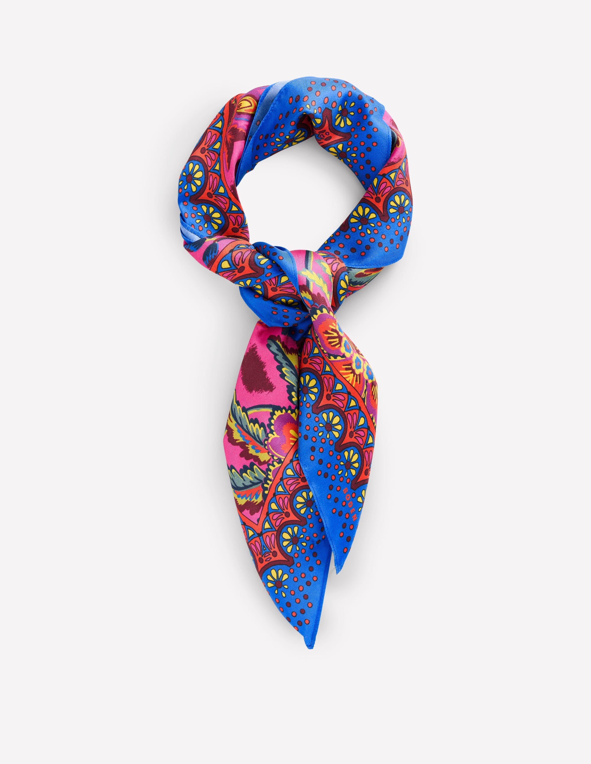 Elisabeth Silk Square Scarf-Blossom Florish, Border - Image 2
