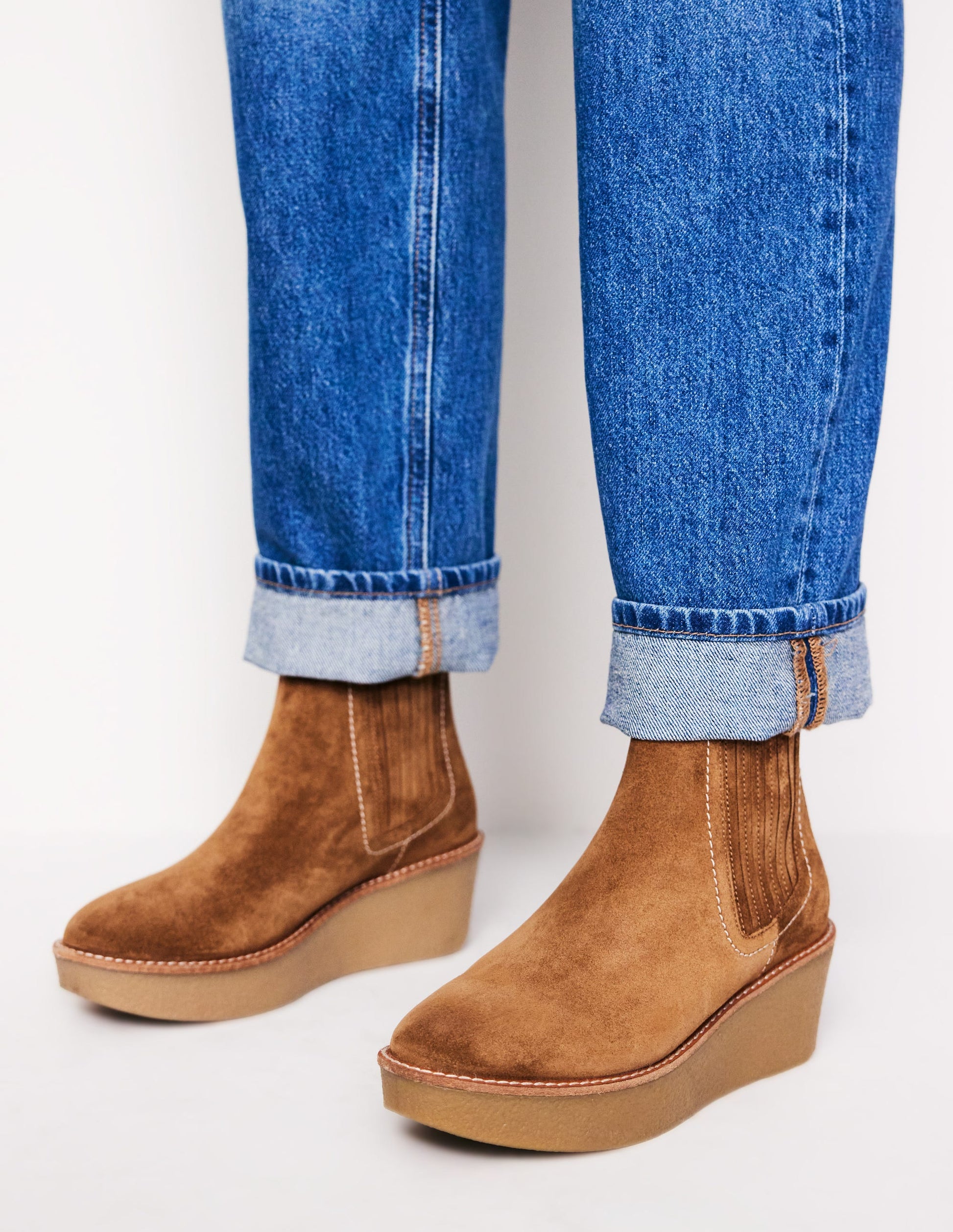 Wedge Ankle Boots-Tan Boden Global - Main Image