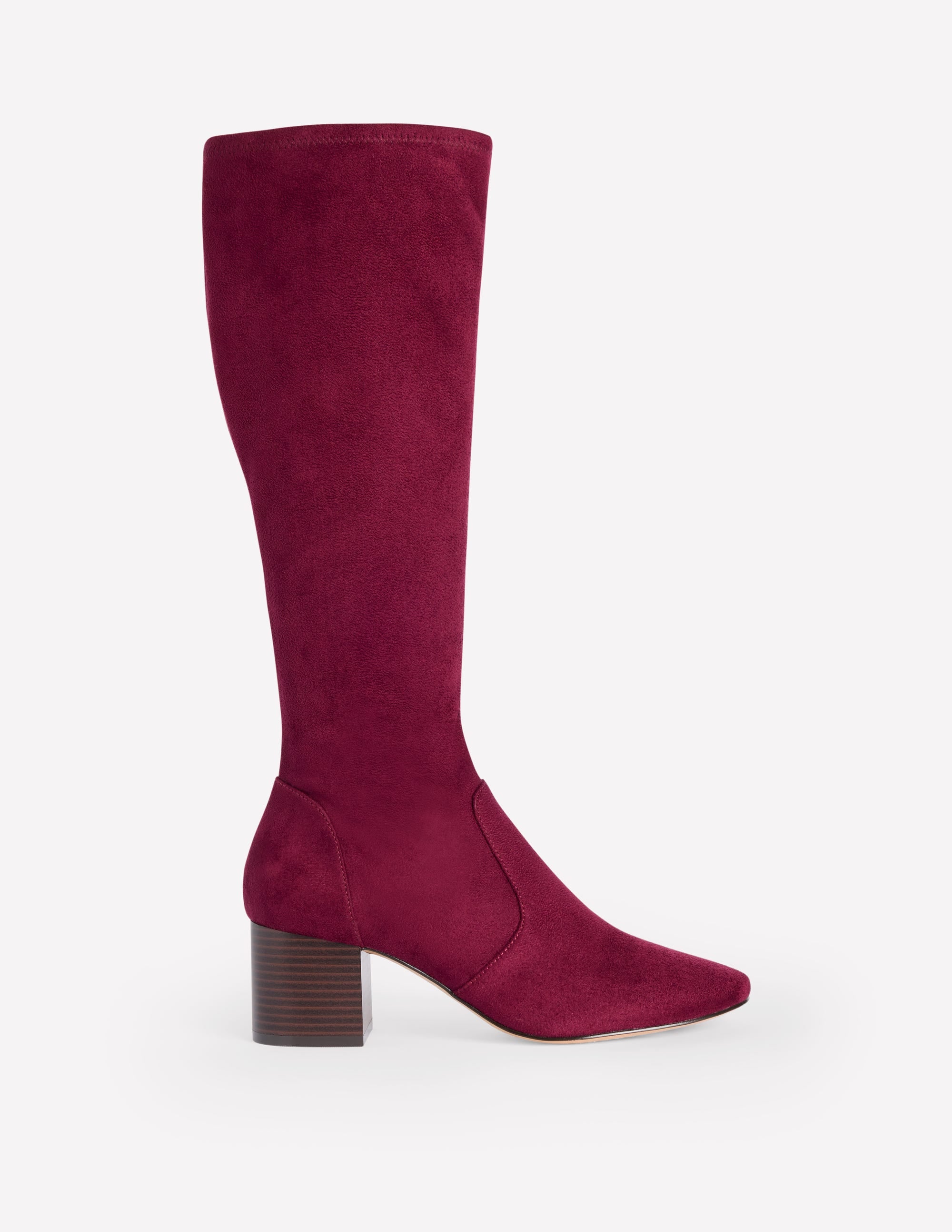 Stretch Knee Heel Boots-Oxblood - Image 2