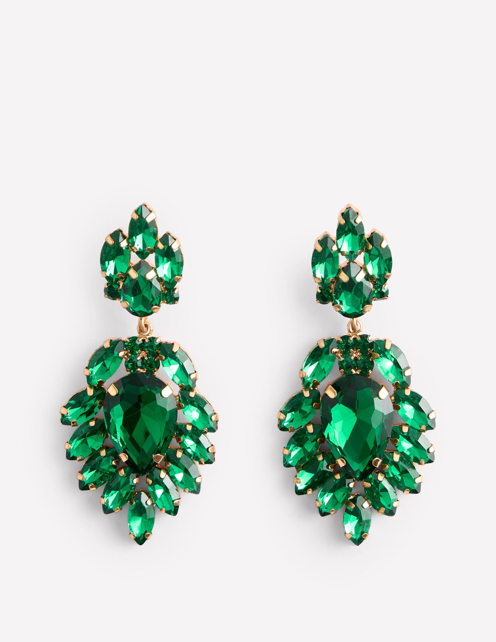 Cluster Jewel Earrings-Green-2