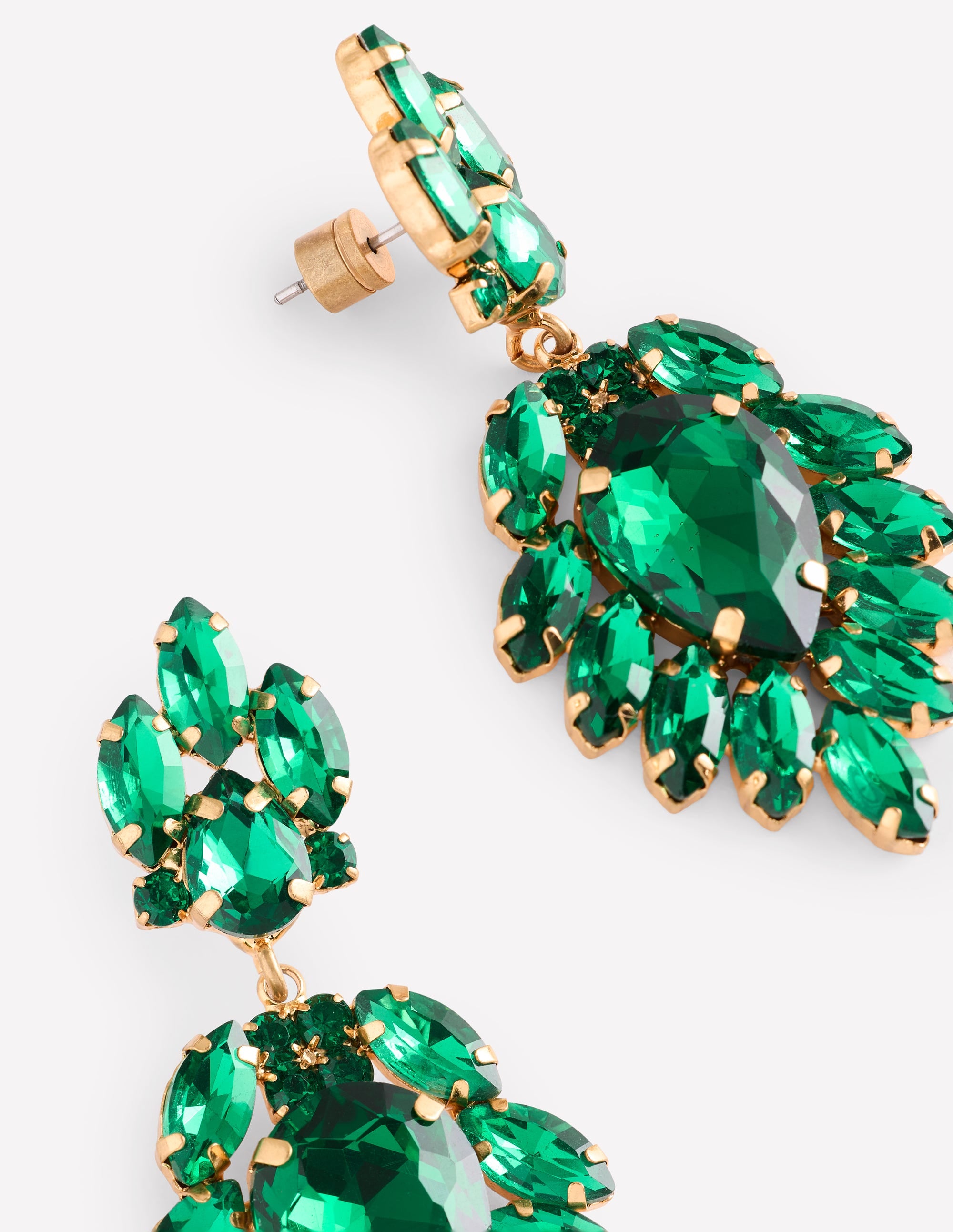 Cluster Jewel Earrings-Green - Image 3