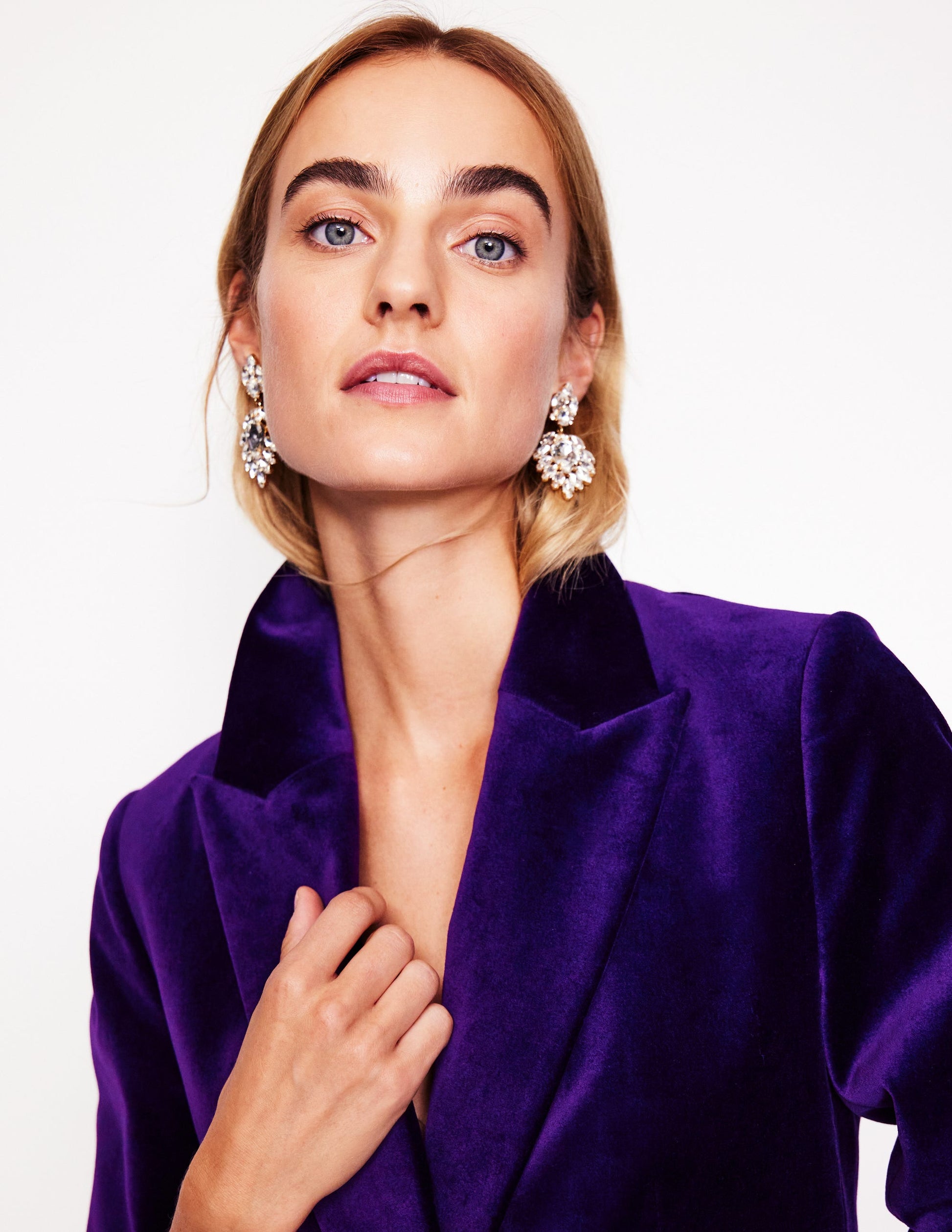 Cluster Jewel Earrings-Silver-1