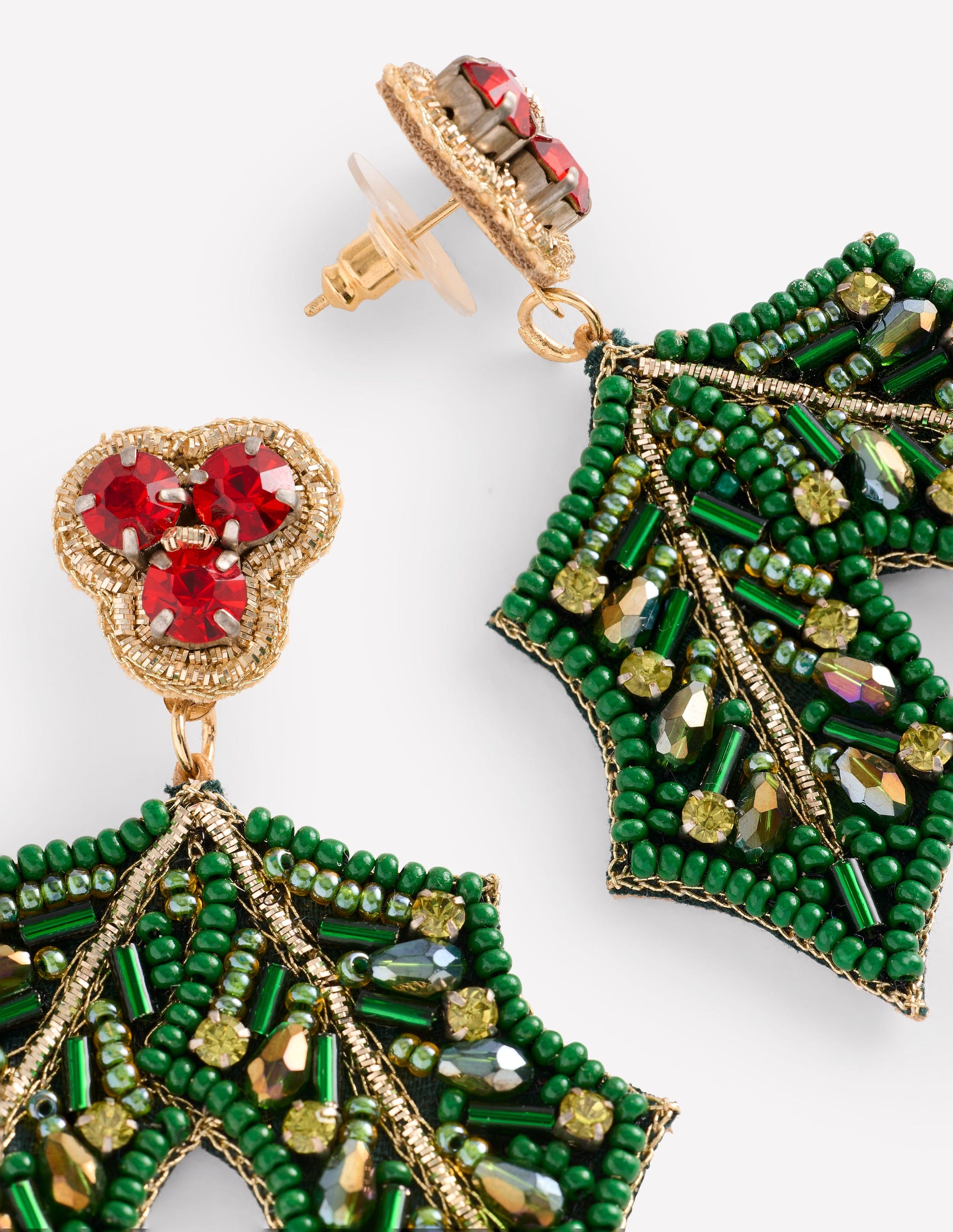 Novelty Christmas Earrings-Holly-3
