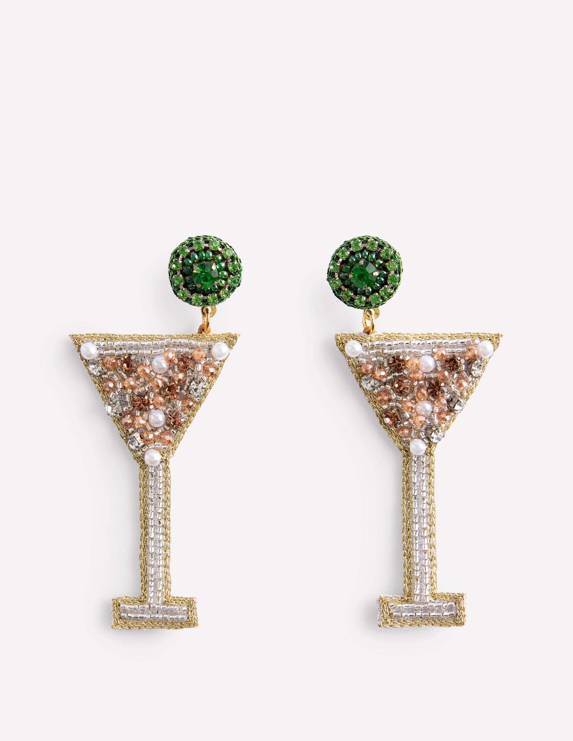 Novelty Christmas Earrings-Martini-2