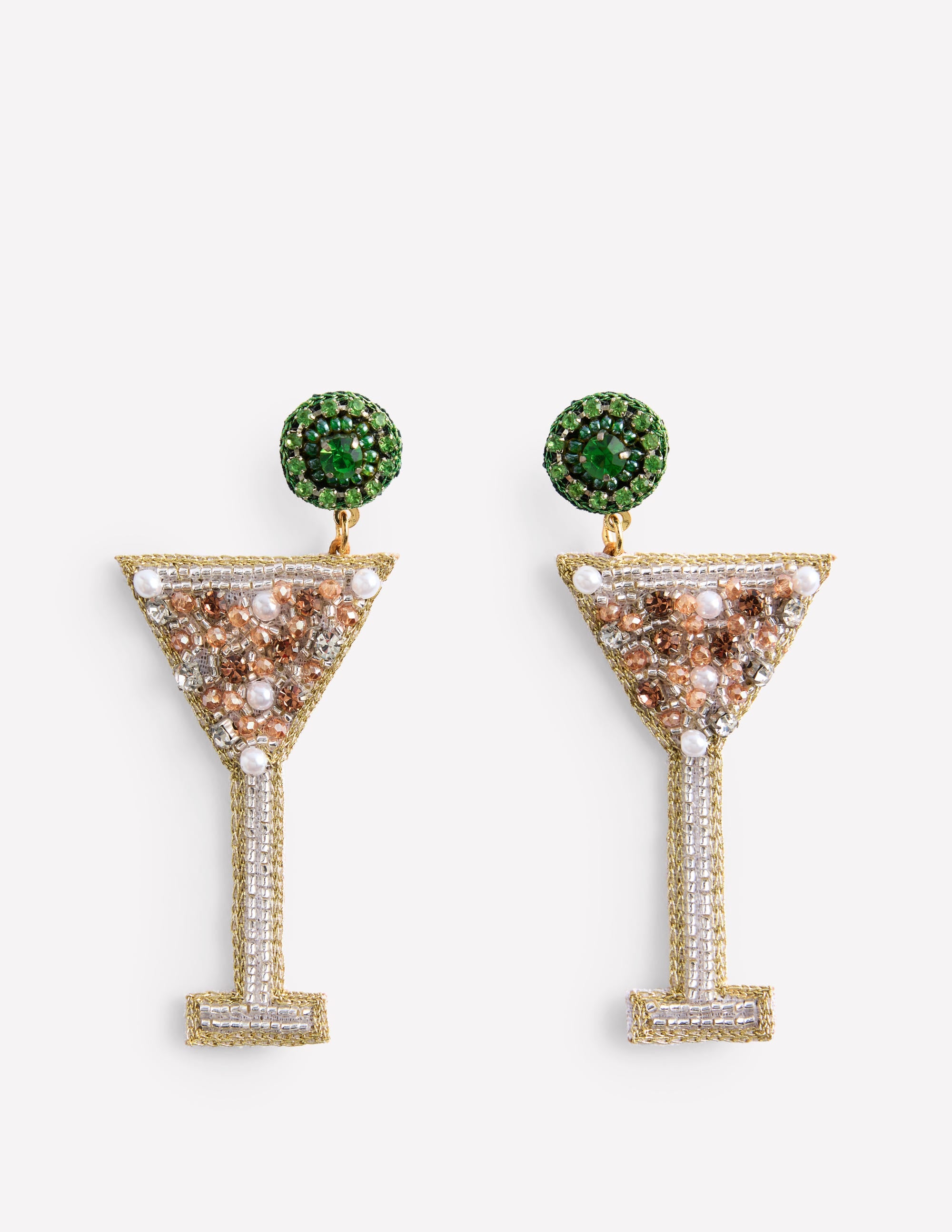Novelty Christmas Earrings-Martini - Image 2
