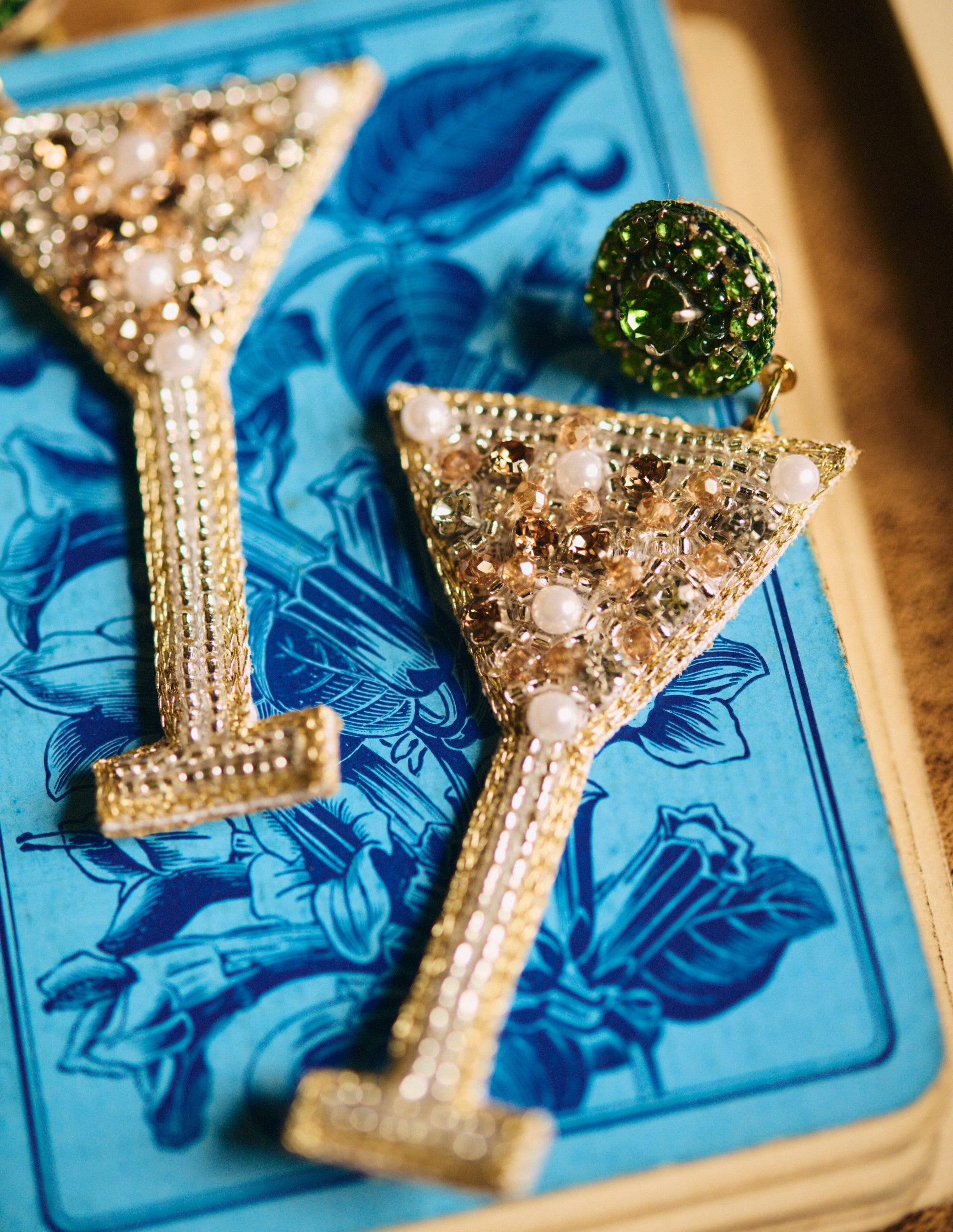 Novelty Christmas Earrings-Martini - Image 4