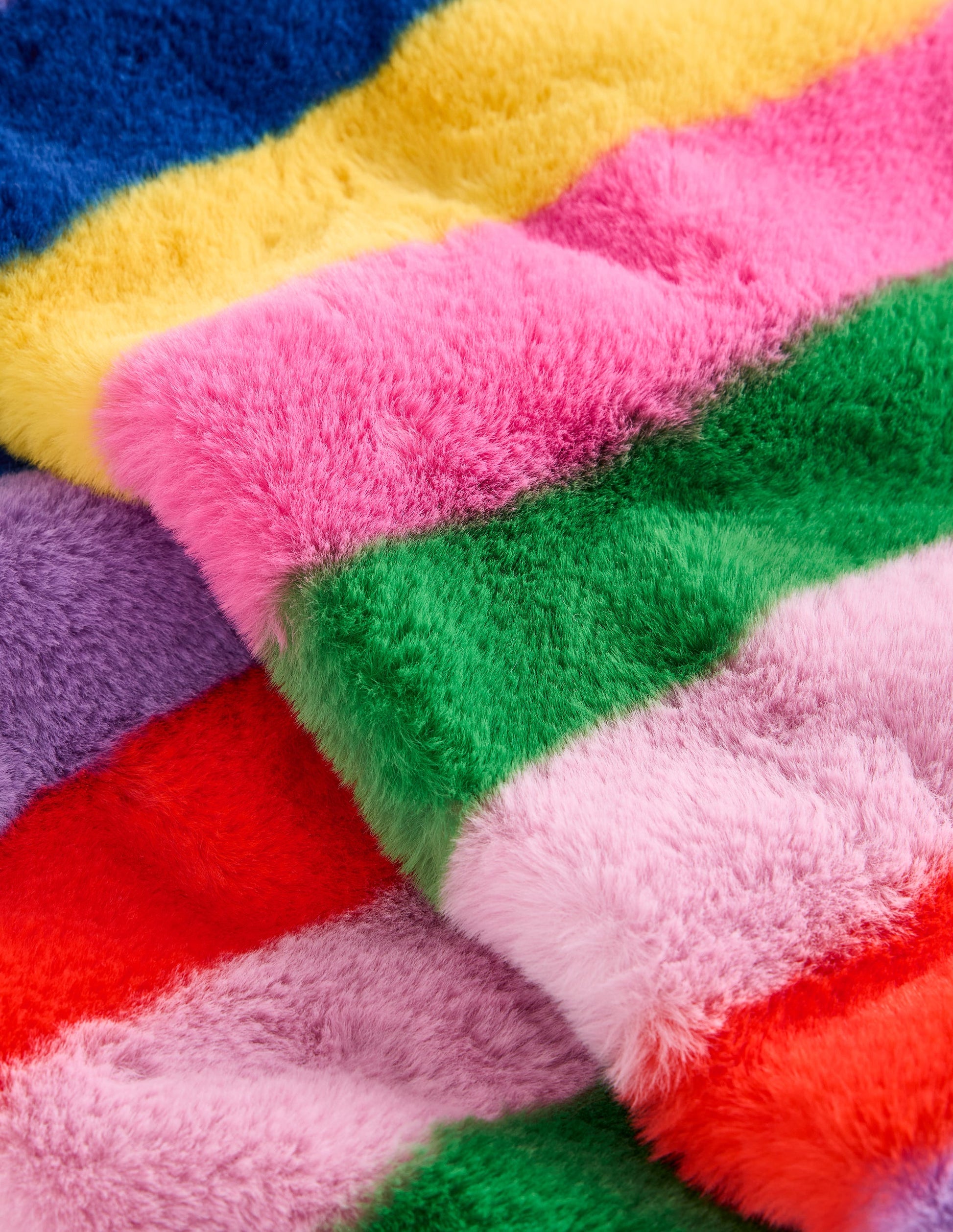 Faux Fur Stripe Scarf-Multi-3