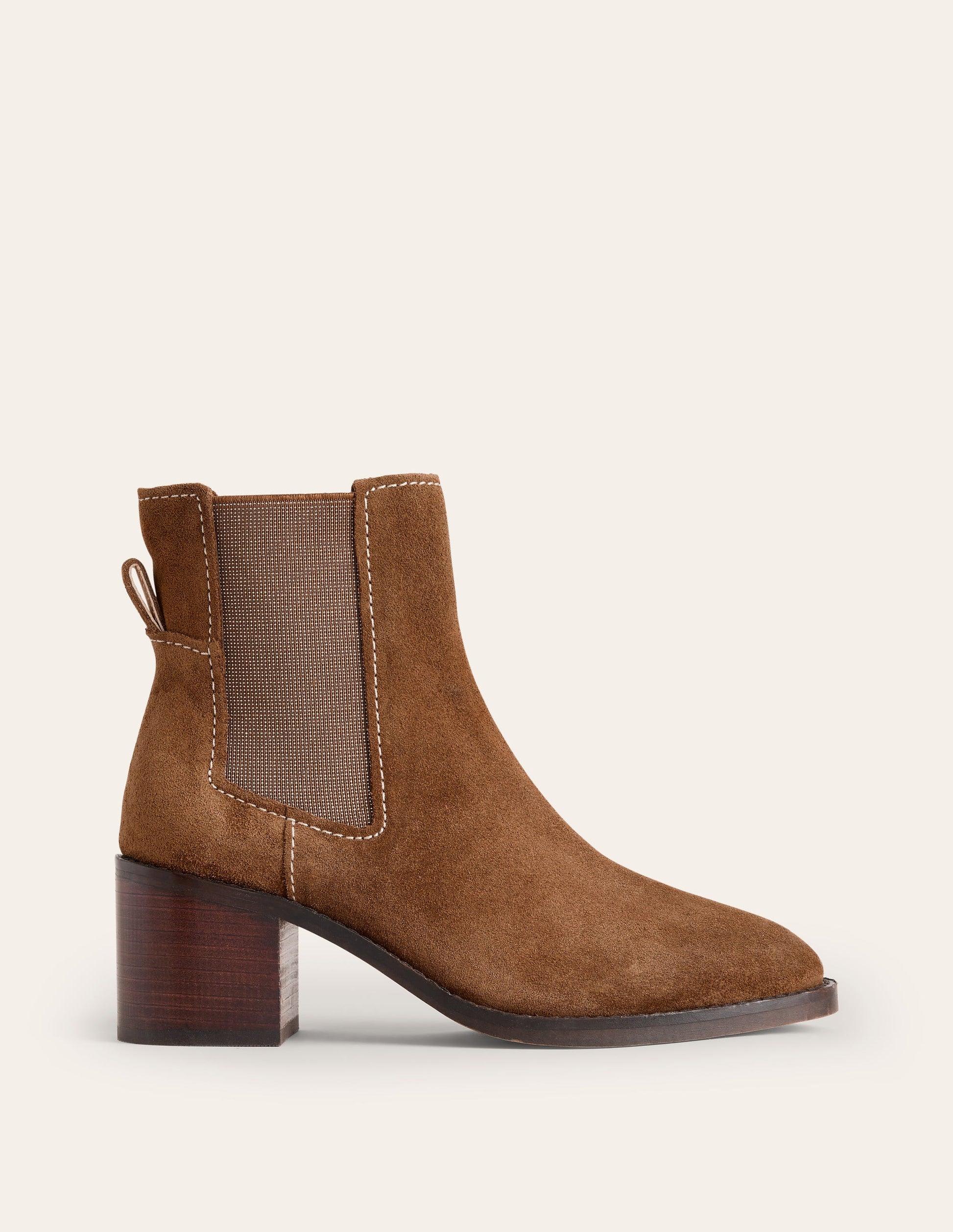 Chelsea Block Heel Boots-Tan-1