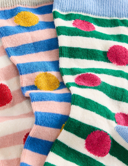 3 Pack Sparkle Socks-Spot Socks-3