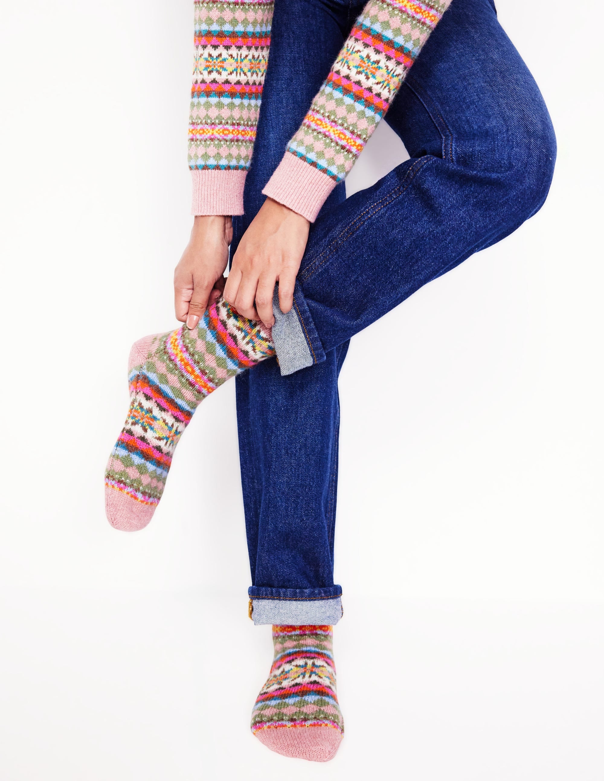 Cosy Fair Isle Socks-FairIsle - Image 1