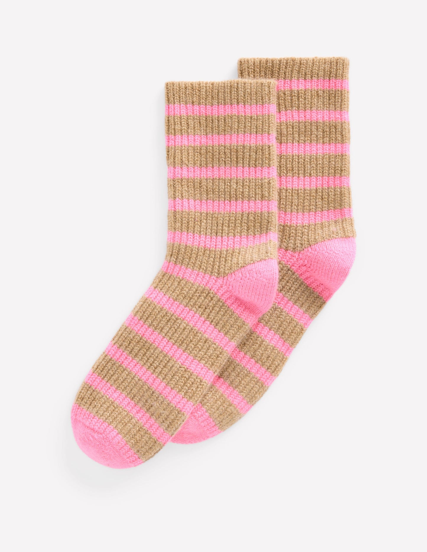 Cashmere Socks-Pink and Camel