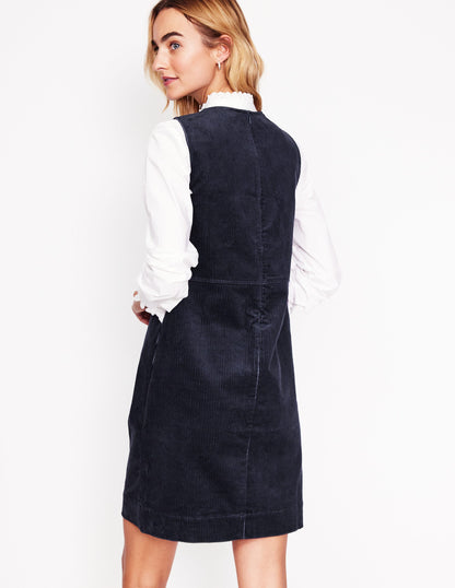 Pia Cord Shift Dress-Navy