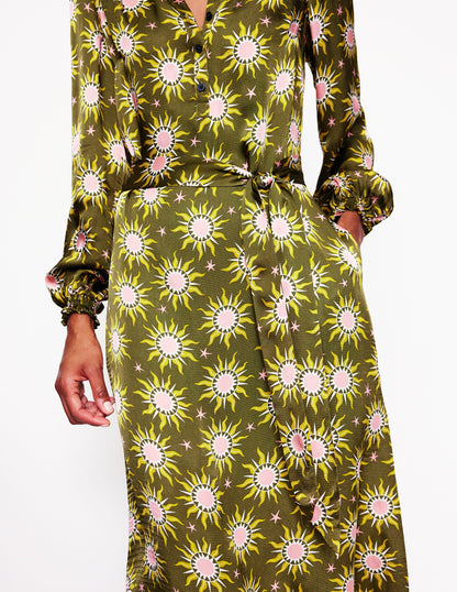 Jasmine Satin Midi Dress-Winter Moss, Celestial-2