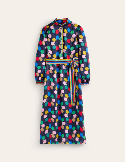 Jasmine Satin Midi Dress-Multi, Structured Petal-6