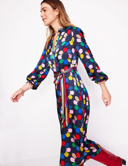 Jasmine Satin Midi Dress-Multi, Structured Petal-1