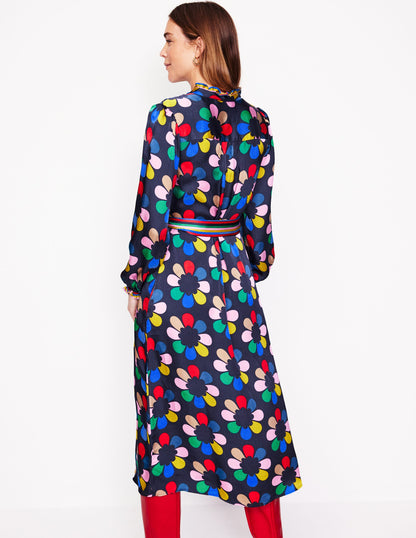 Jasmine Satin Midi Dress-Multi, Structured Petal-3