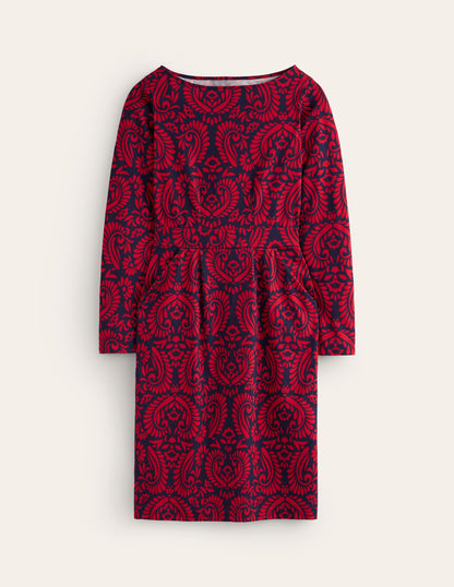 Florrie Long Sleeve Dress-Liquorice, Decorative Flora-5