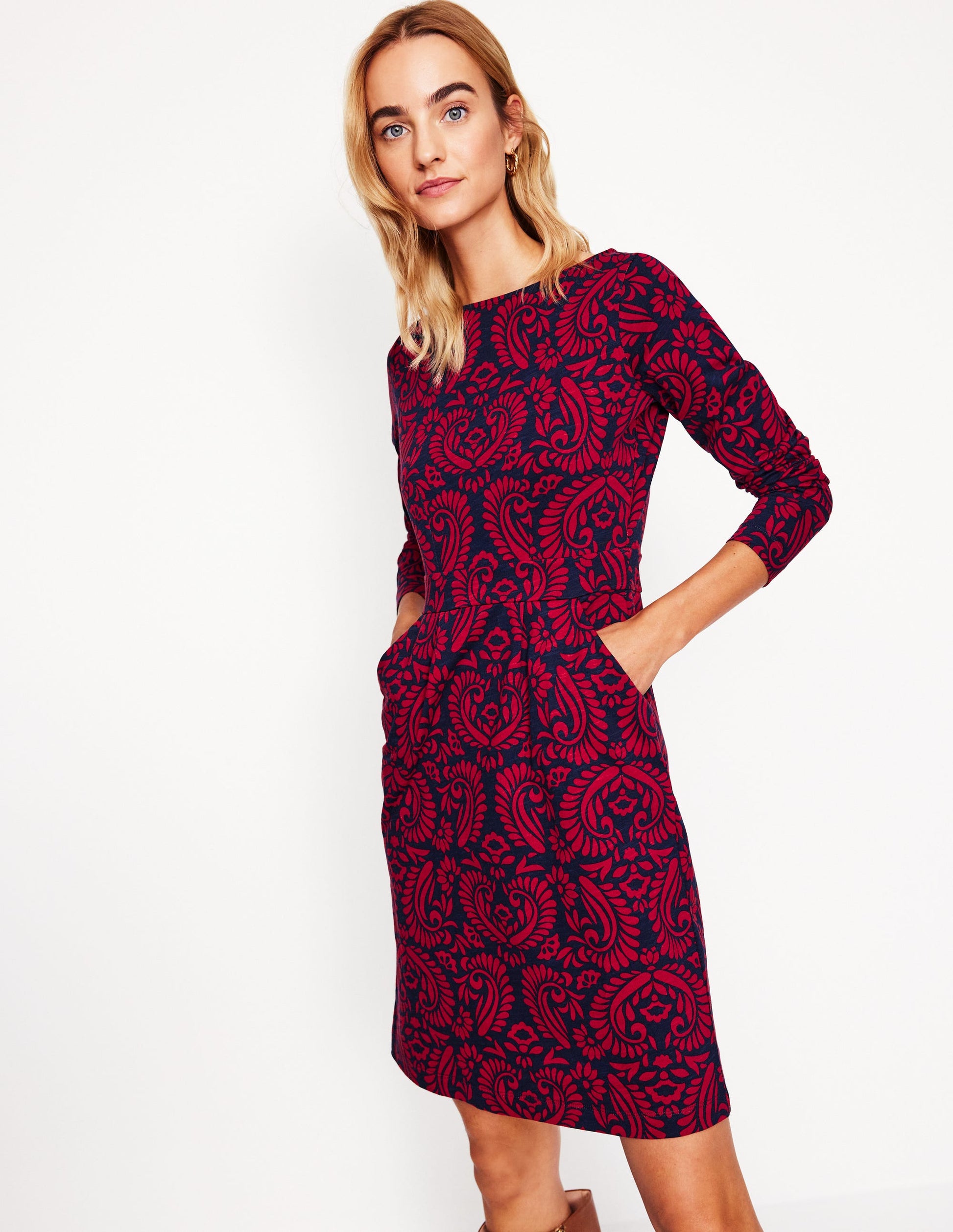 Florrie Long Sleeve Dress-Liquorice, Decorative Flora-1