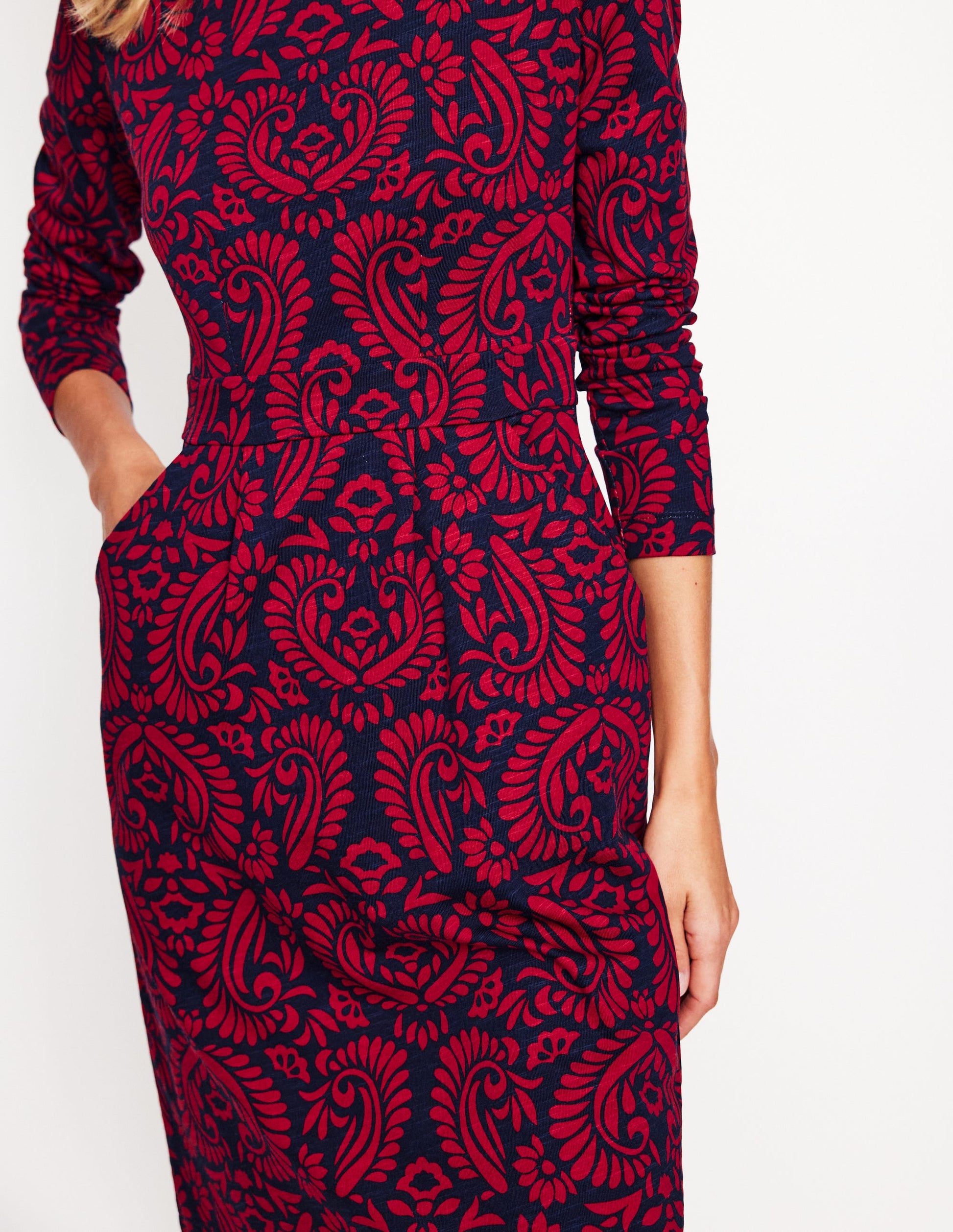 Florrie Long Sleeve Dress-Liquorice, Decorative Flora-2